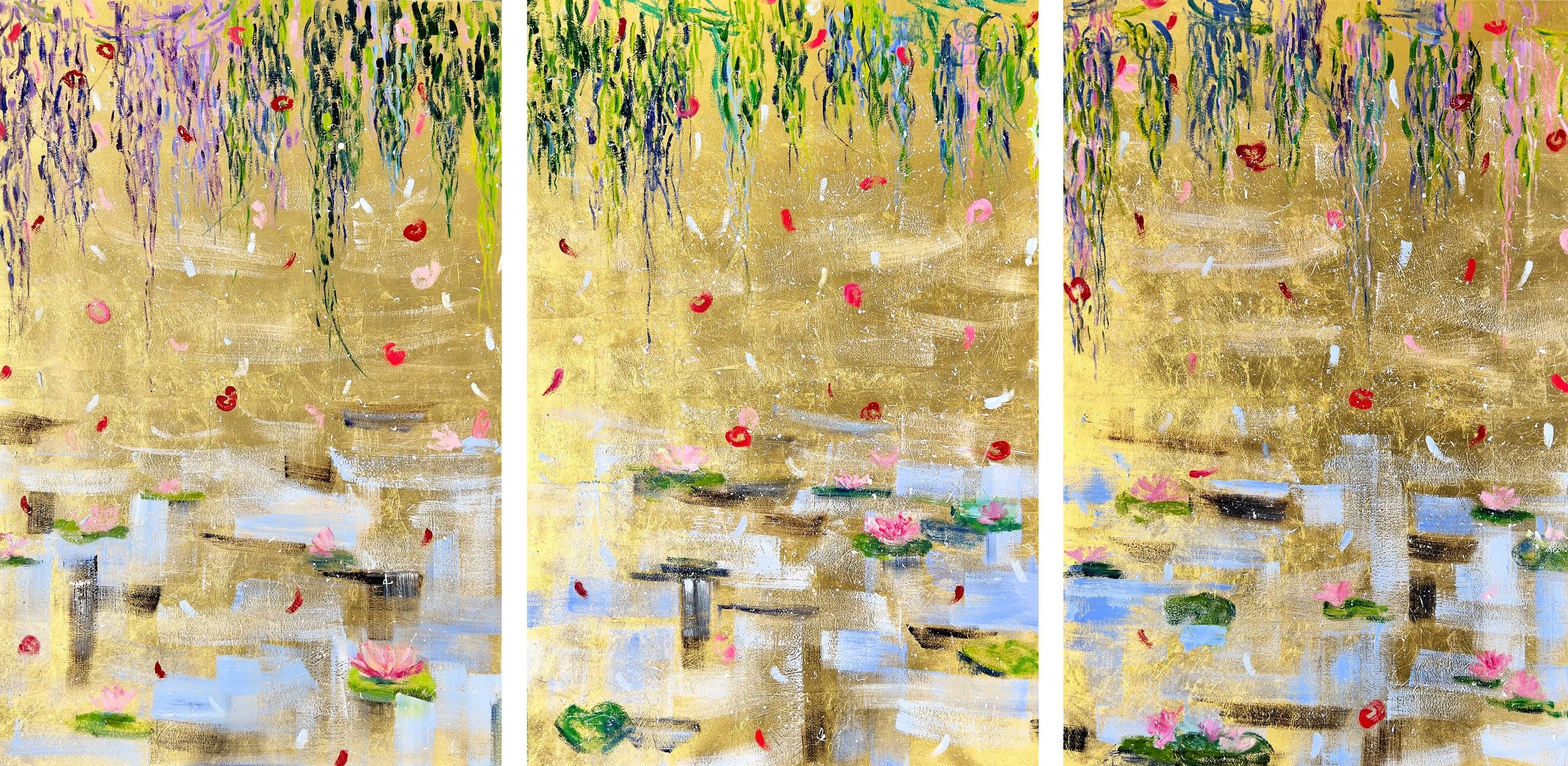 Oasis of Serenity#60 x 120 in. total triptych