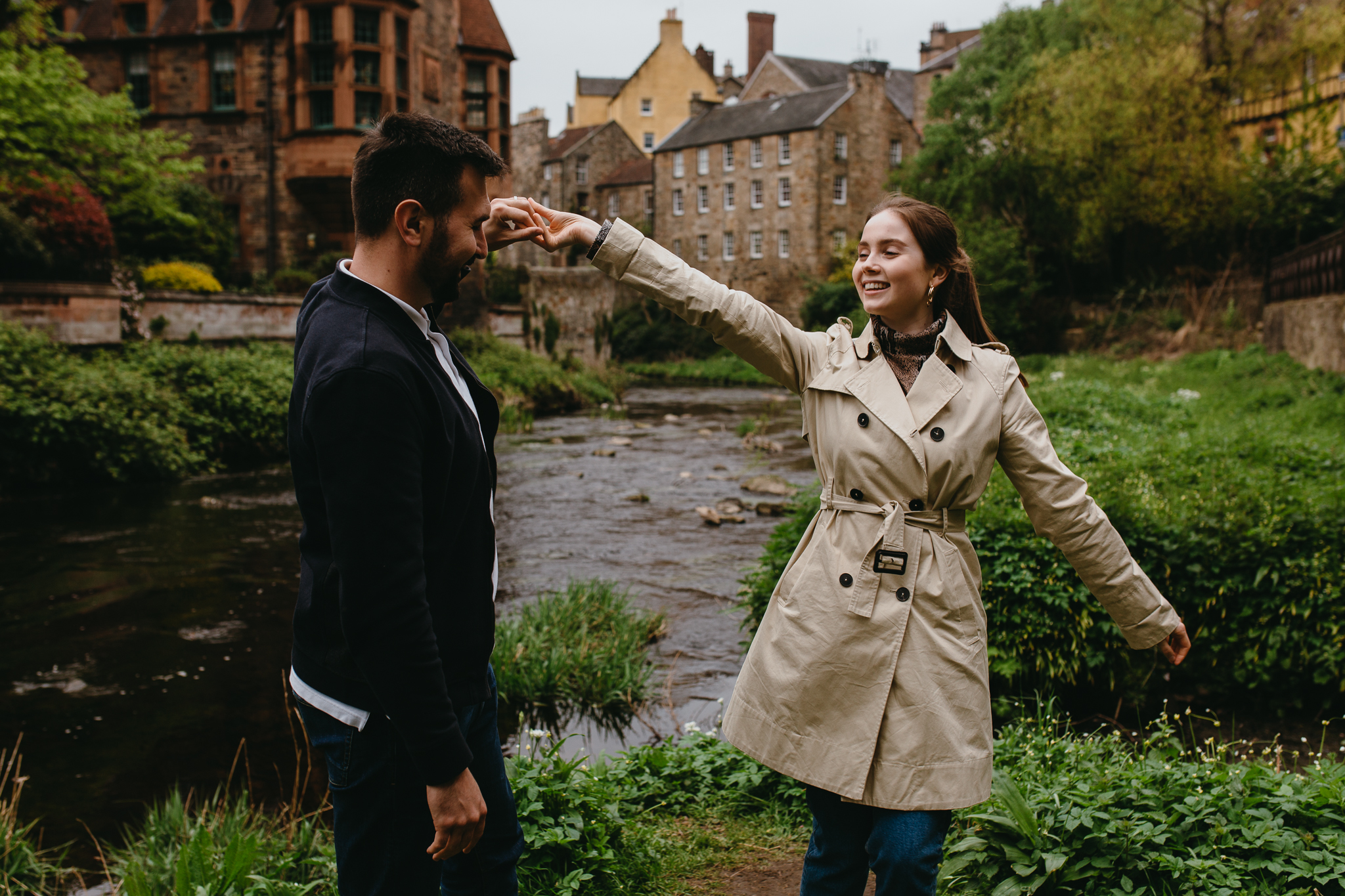 Edinburgh, Scotland Dean Village couples portraits