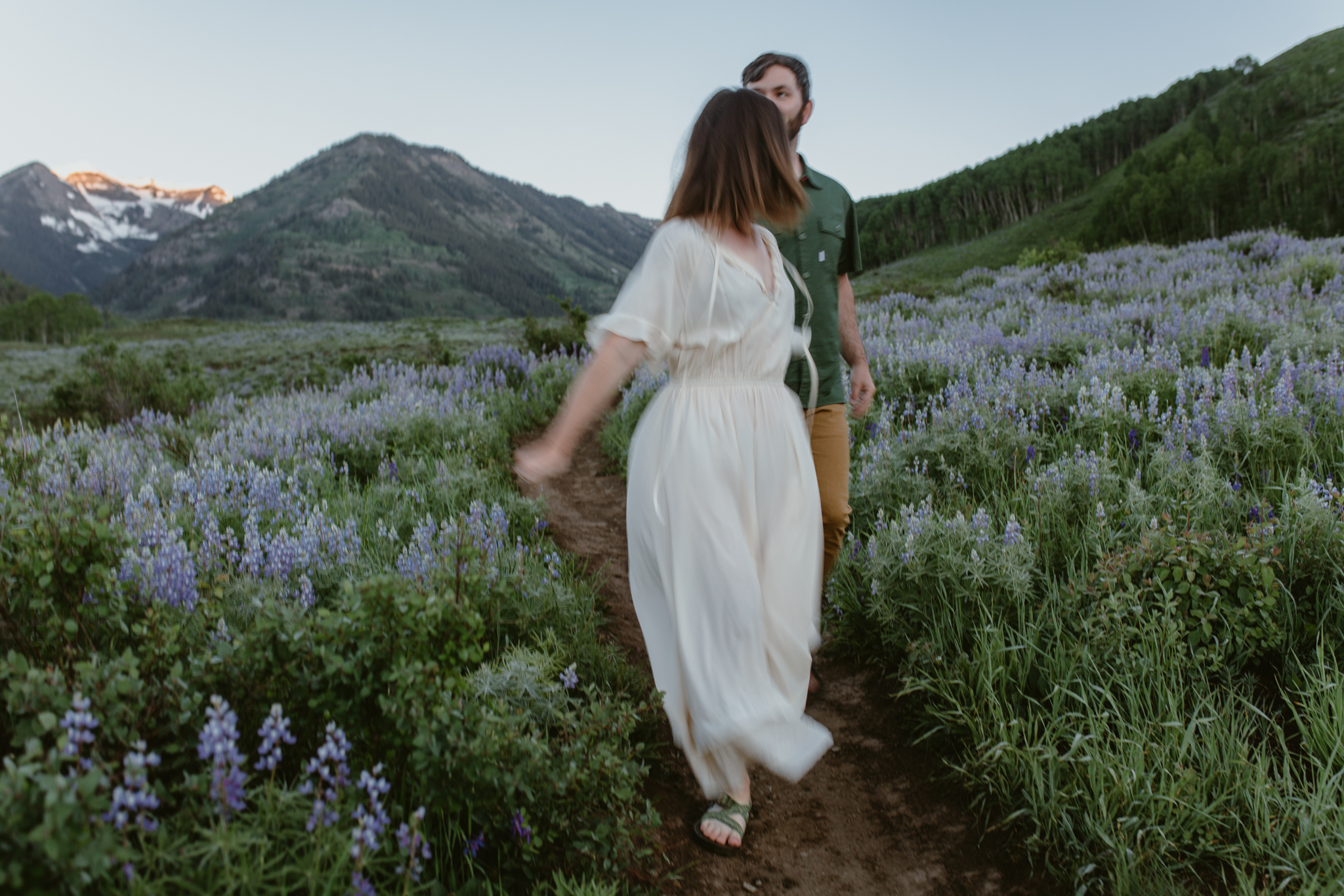 Crested Butte wildflowers engagement photos