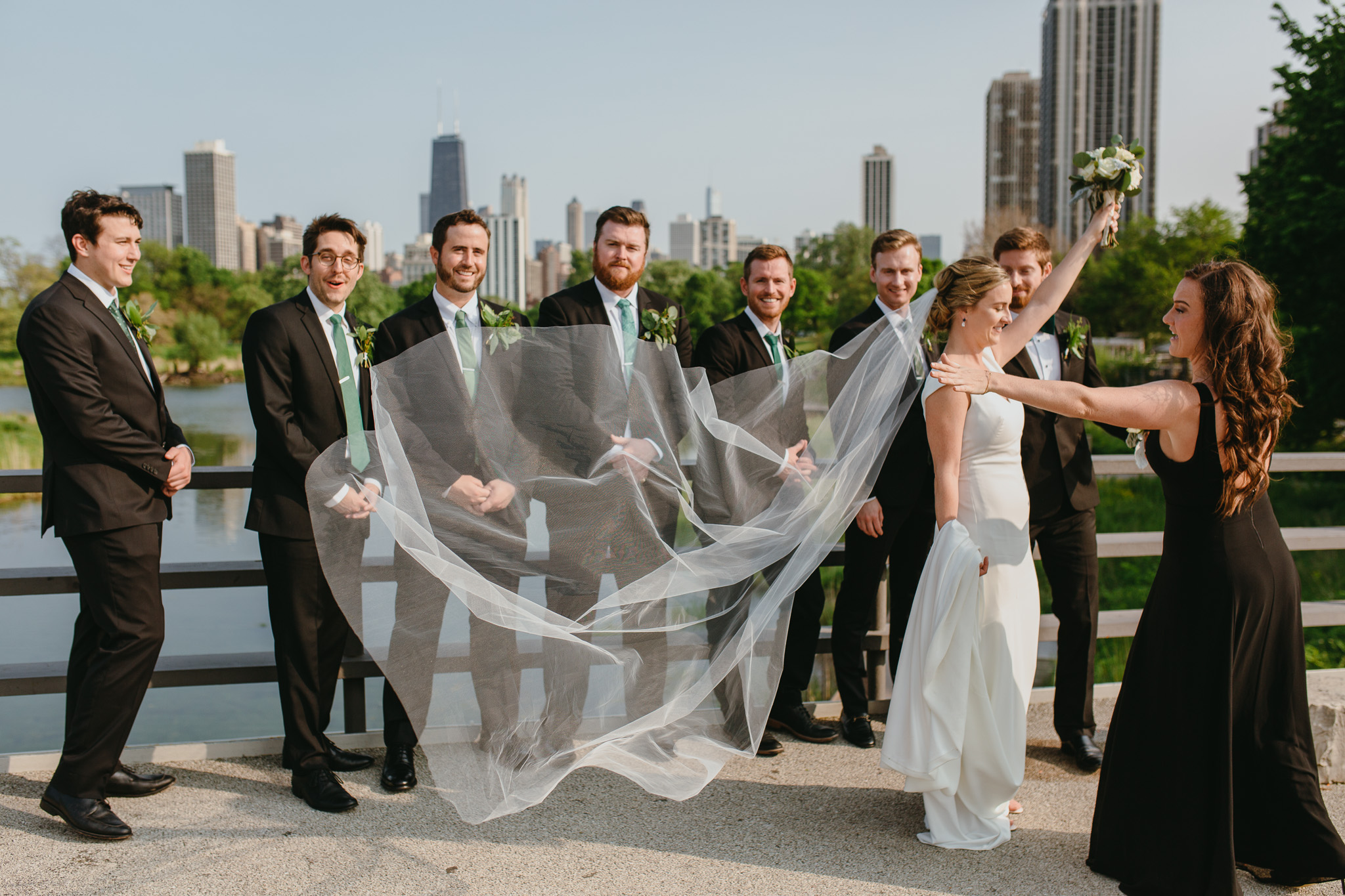 Wedding portraits at Lincoln Park, Chicago