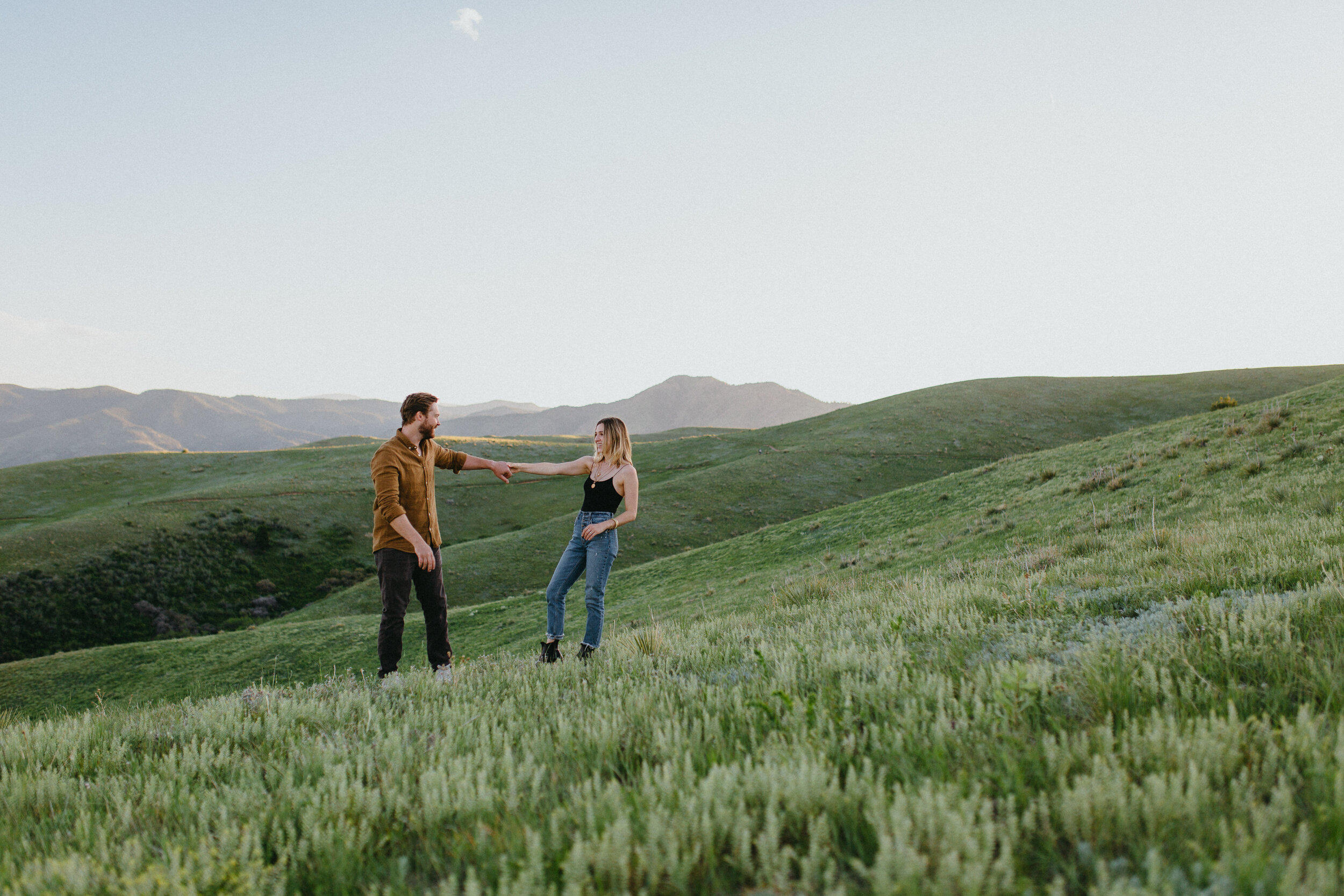 denver colorado engagement shoot spring green mountain