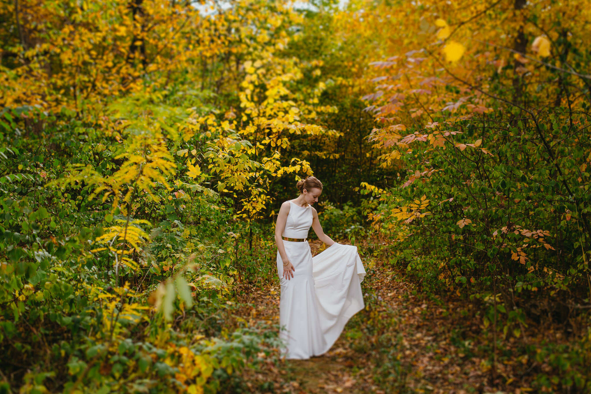 chicago morton arboretum wedding photographer fall