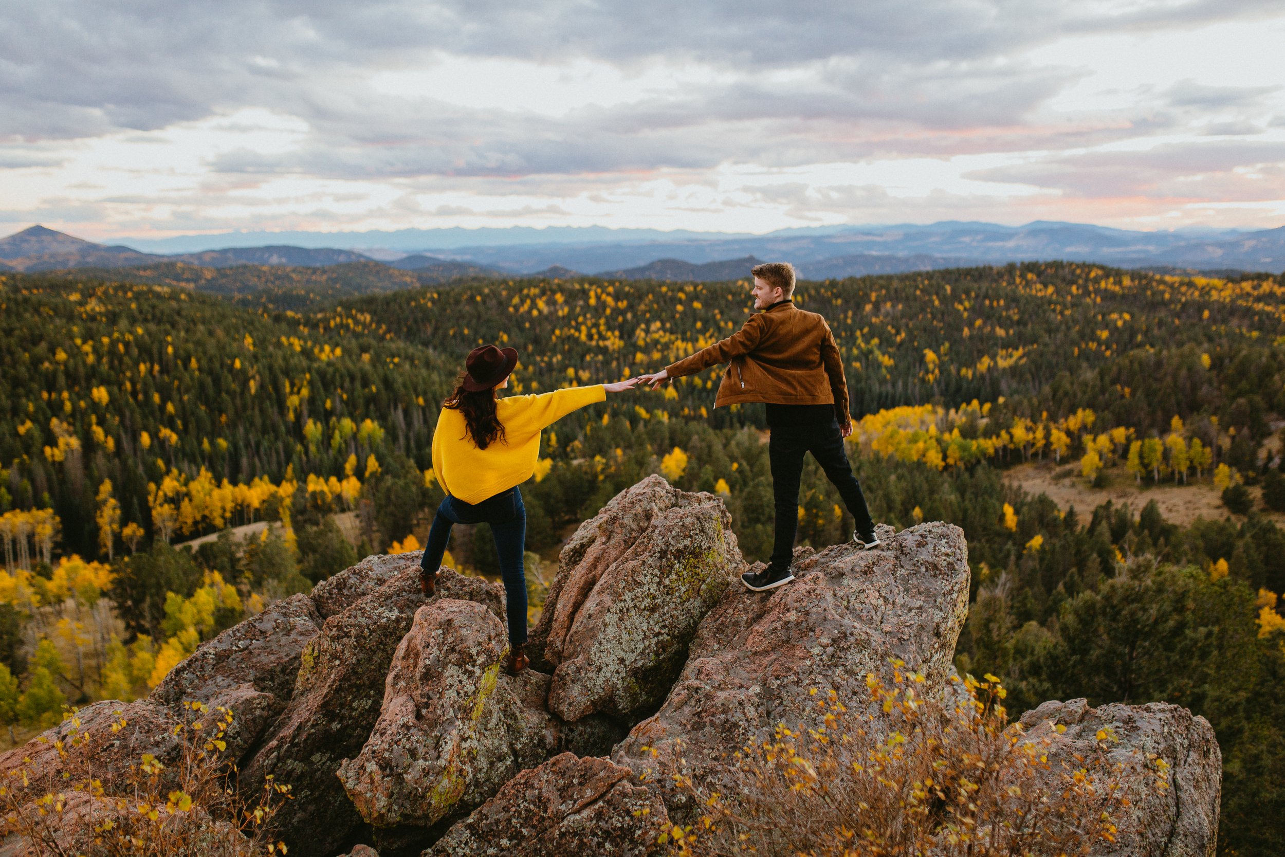 mueller state park engagement photos aspens fall