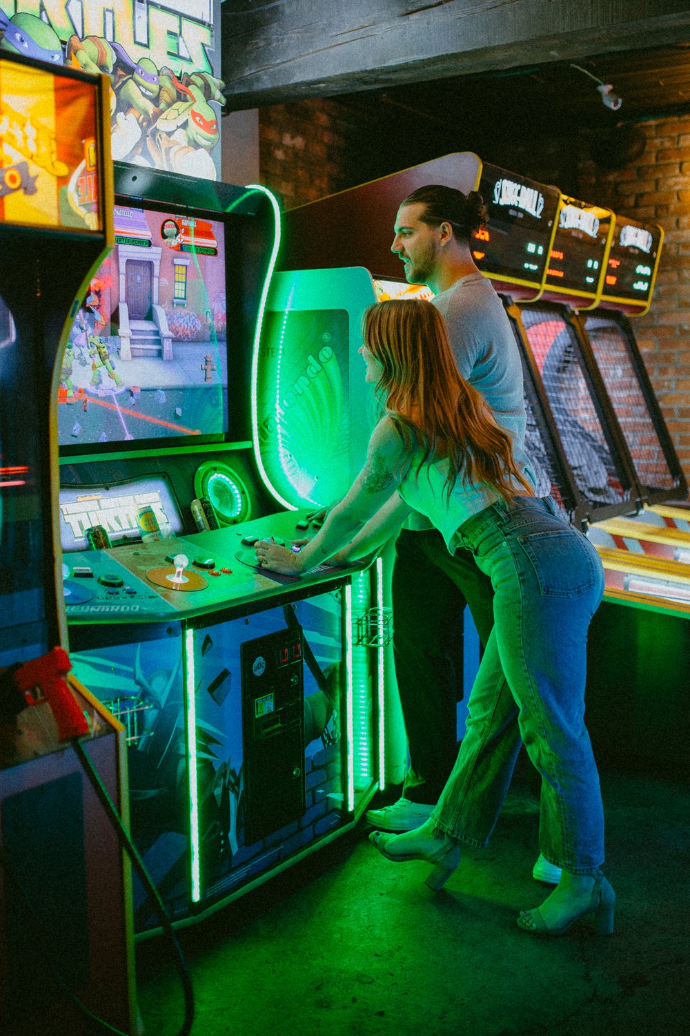 denver arcade engagement photos