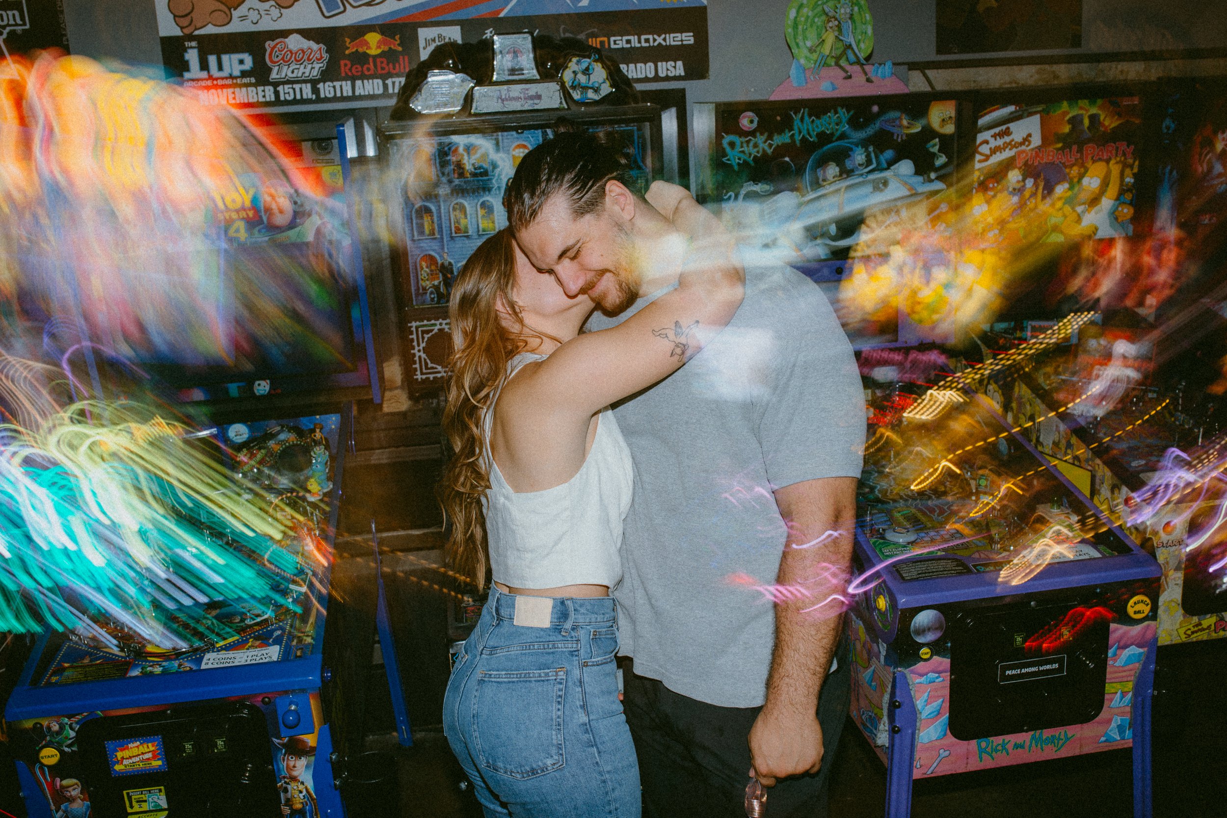 denver arcade engagement photos