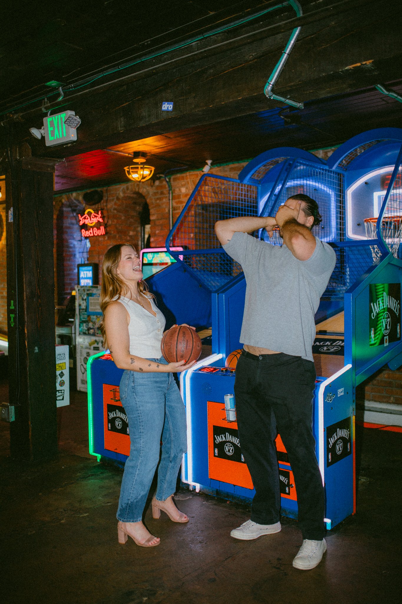 denver arcade engagement photos