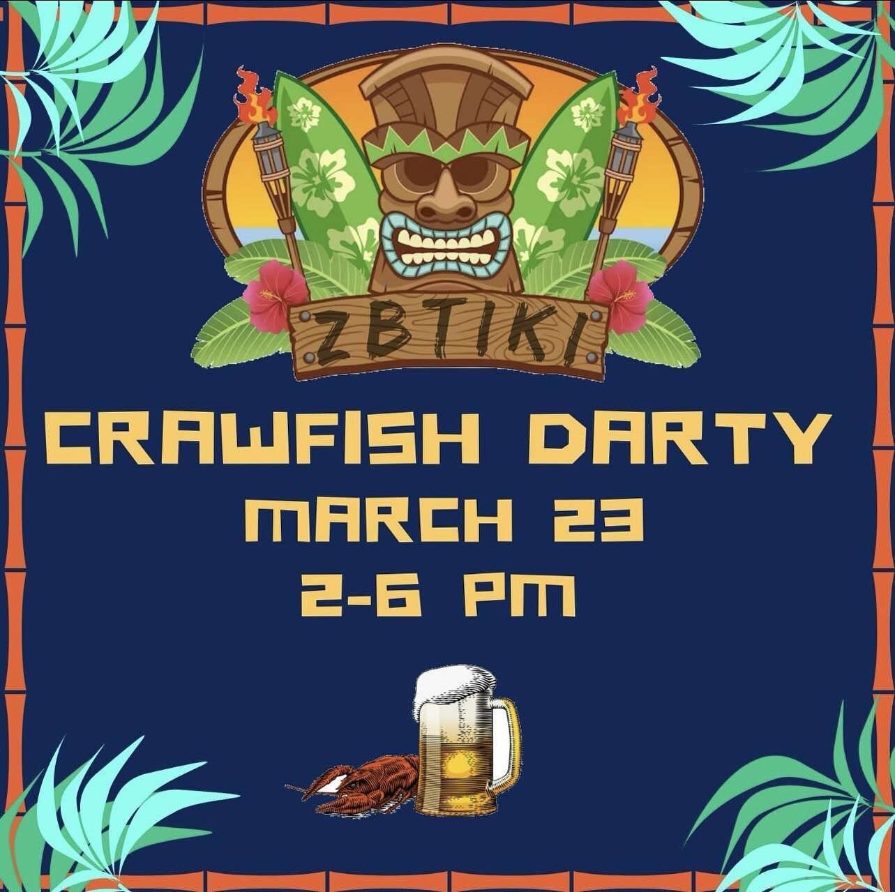 Come join us for ZBTIKI in the courtyard today from 2-6 and enjoy some crawfish and live music by Clockwork Tuscaloosa!