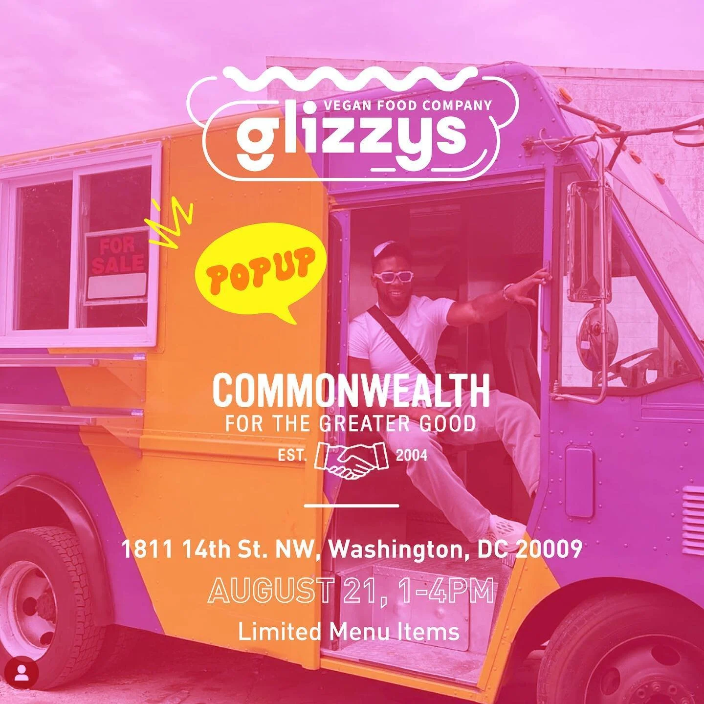 POP UP EVENT TOMORROW! Come thru Saturday 8/21 for an event with @commonwealth_dc featuring @vandythepink 🌭 We&rsquo;ll be serving a limited menu, first come first serve so come early!