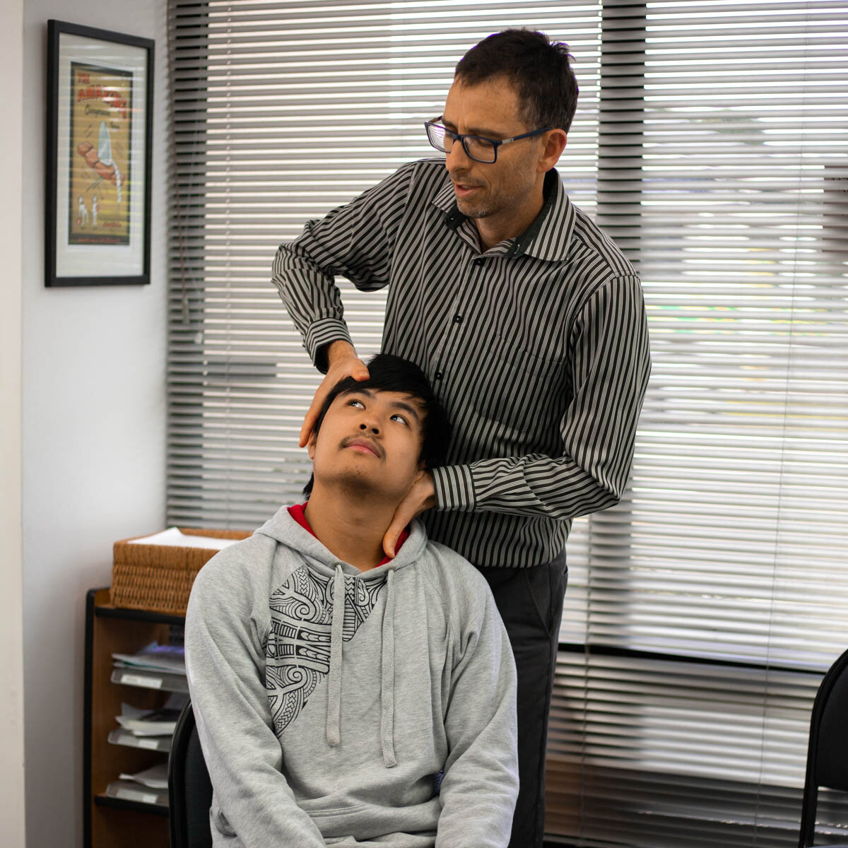 Dave adjusting a patients neck