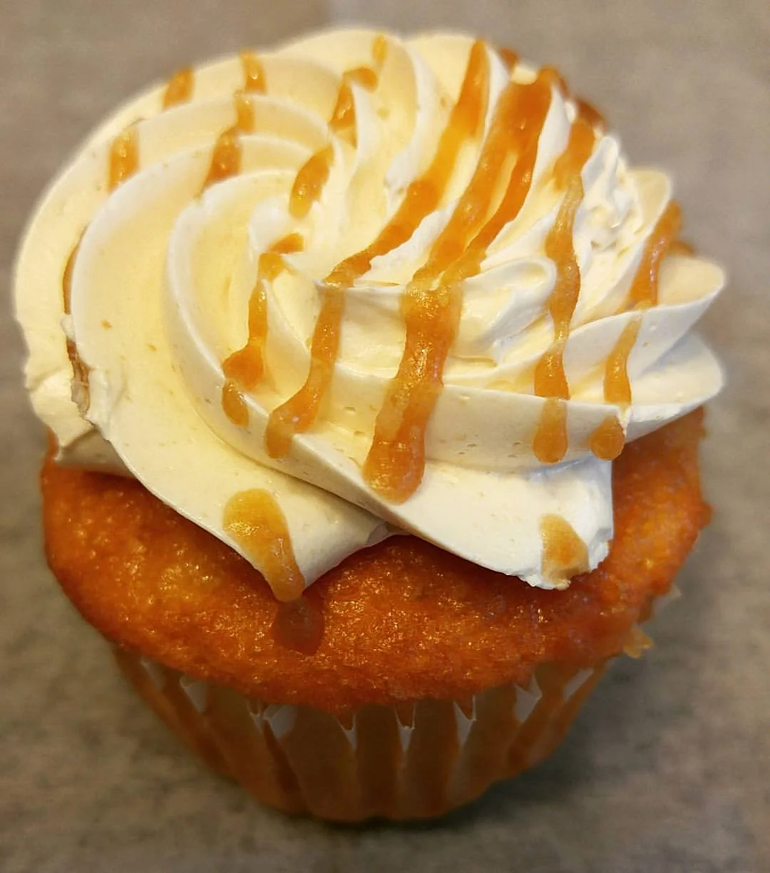 Yellow Cupcake with Caramel Buttercream