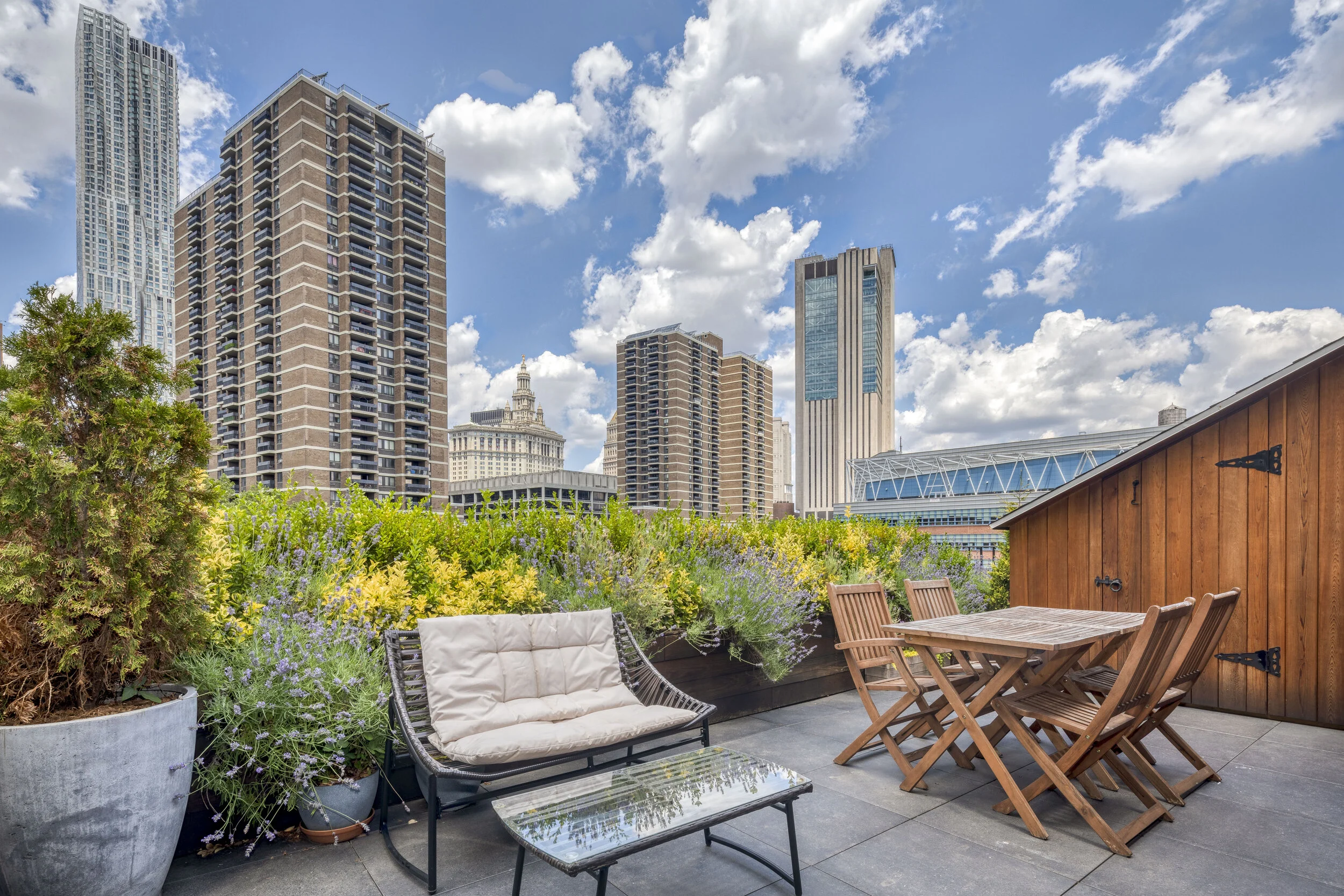  NEW YORK, NY - June 26, 2020: Terrace off the main living area of 130 Beekman #5A. CREDIT: Katherine Marks. 