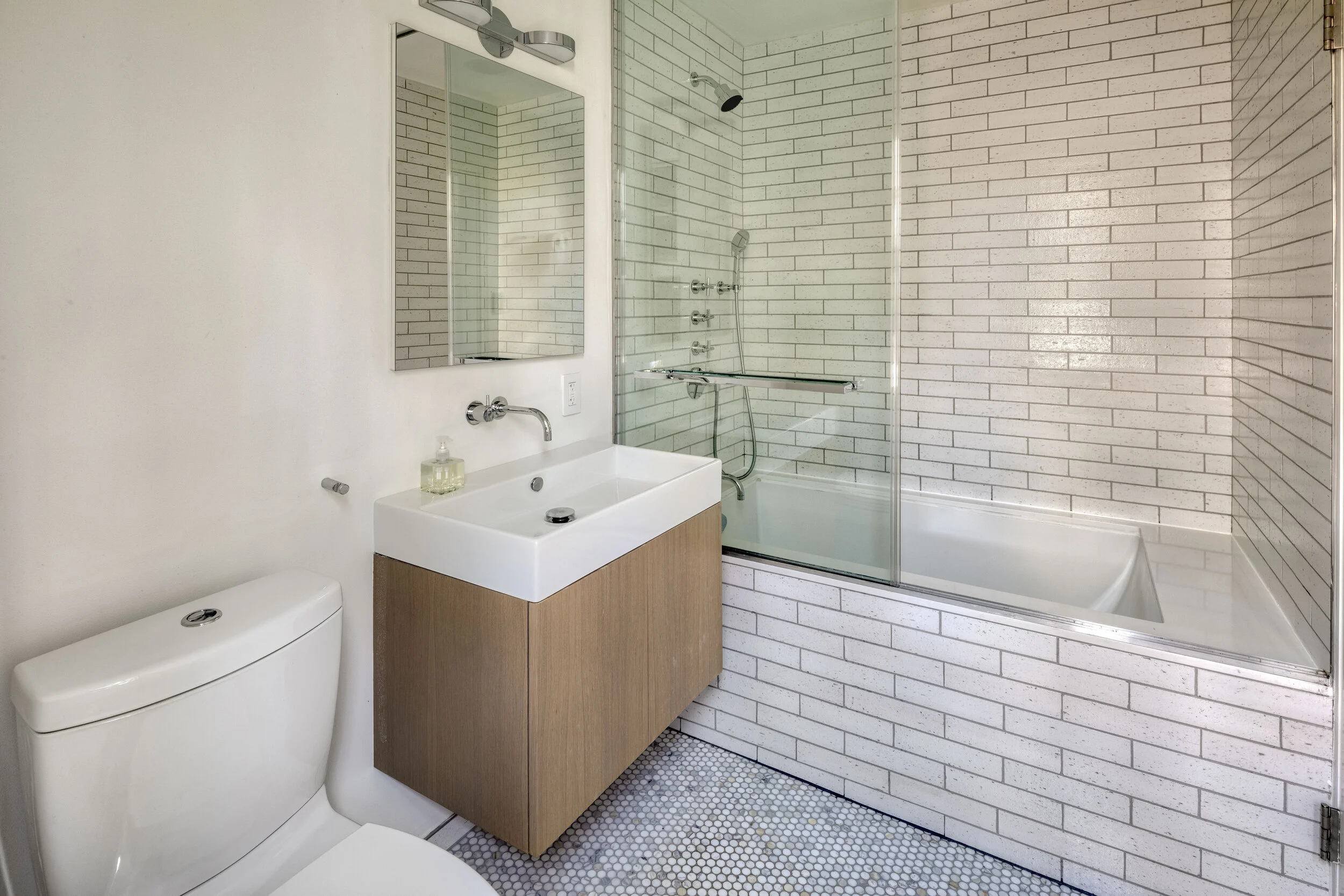  NEW YORK, NY - June 26, 2020: Upper level master bathroom of 130 Beekman #5A. CREDIT: Katherine Marks. 