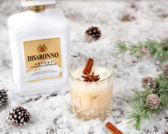   Cinnamon Sipper   Ingredients:  ● &nbsp; &nbsp;&nbsp;&nbsp; 2 oz Vodka  ● &nbsp; &nbsp;&nbsp;&nbsp; 1 oz  Disaronno Velvet   ● &nbsp; &nbsp;&nbsp;&nbsp; 0.5 oz  Tia Maria   ● &nbsp; &nbsp;&nbsp;&nbsp; Garnish: Cinnamon stick  Directions: Shake and 