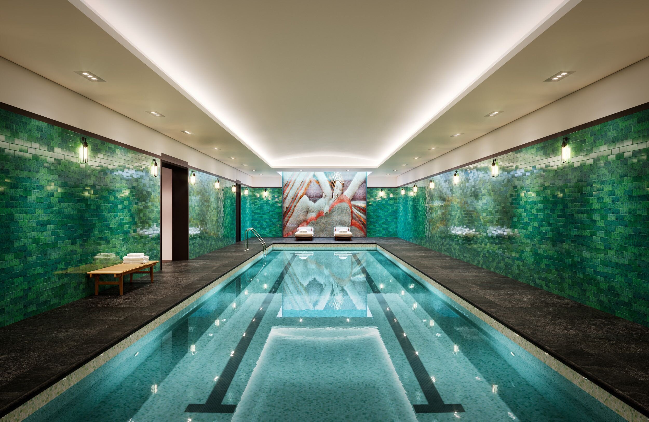   Swimming   With swimming playing a prominent role in this year’s Olympic Games, we can’t think of a better place to practice your freestyle than at Rose Hill's striking indoor pool. Developed by the original builders of Rockefeller Center and desig