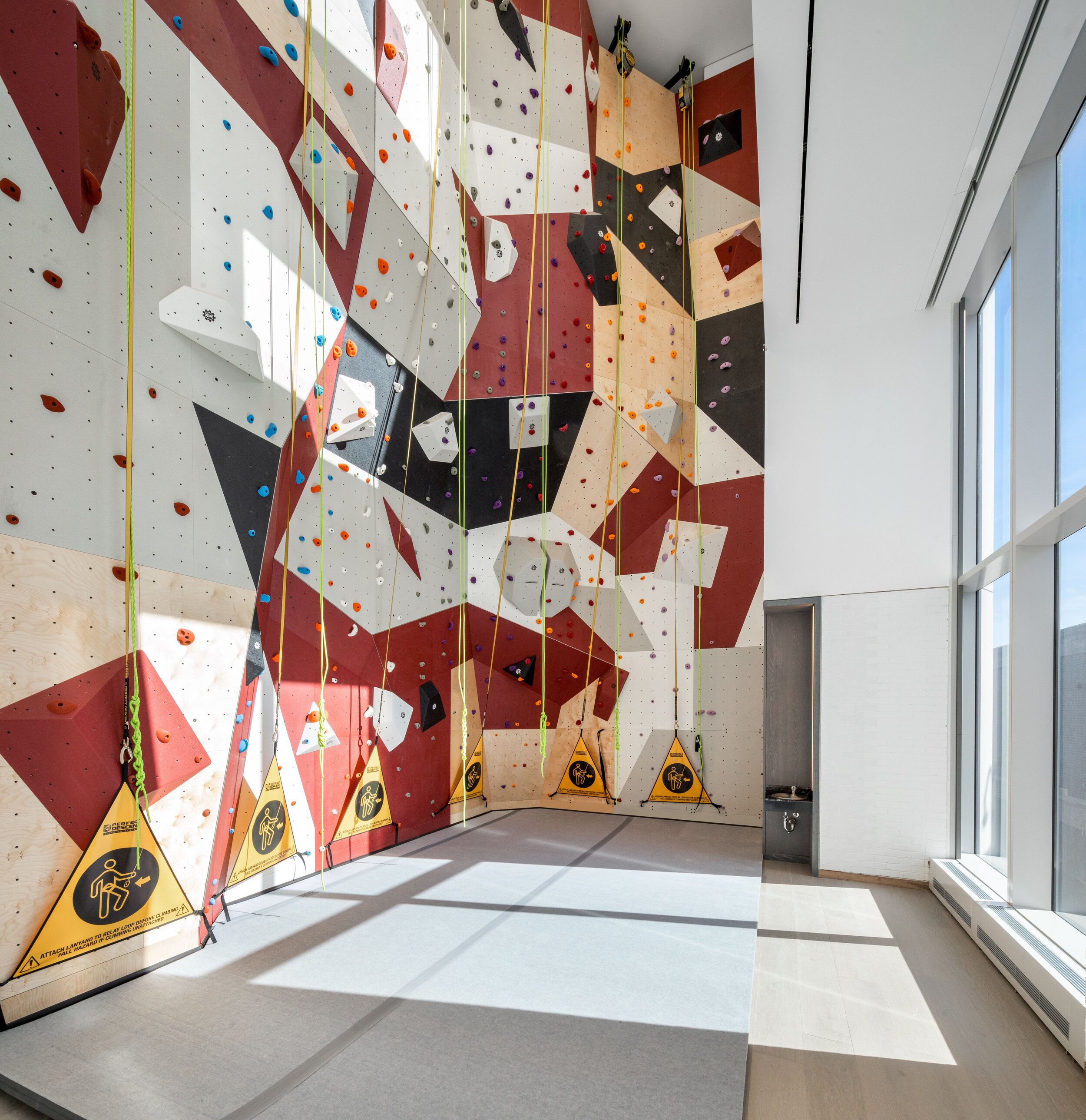   Sport Climbing   As sport climbing makes its Olympic debut this year in Tokyo, residents can be inspired to reach for the ceiling at home at  Brooklyn Point . Offering the highest rock climbing wall at 35 feet in any private residential building in