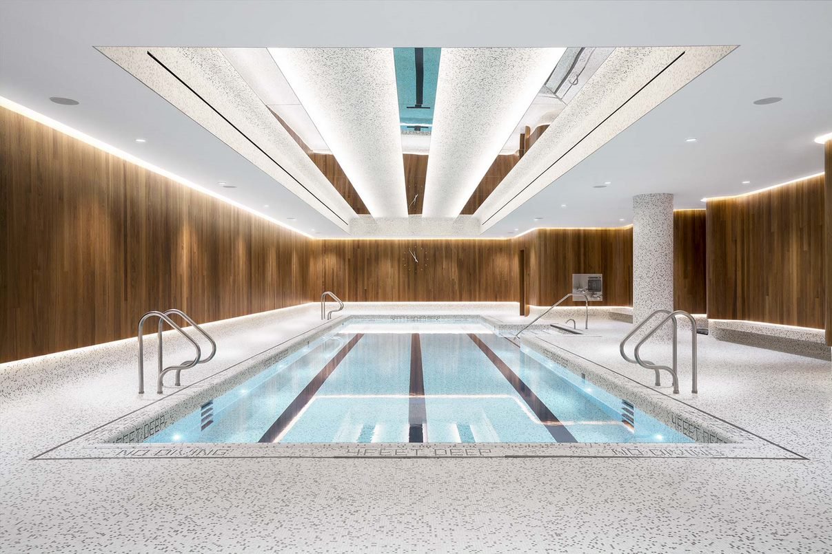    50 West&nbsp;      Financial District, New York City&nbsp;   Time Equities’ 64 story luxury condo tower in the Financial District has a full-floor Water Club in the lower level. The Water Club features a 60-foot swimming pool, a cedar-lined sauna,