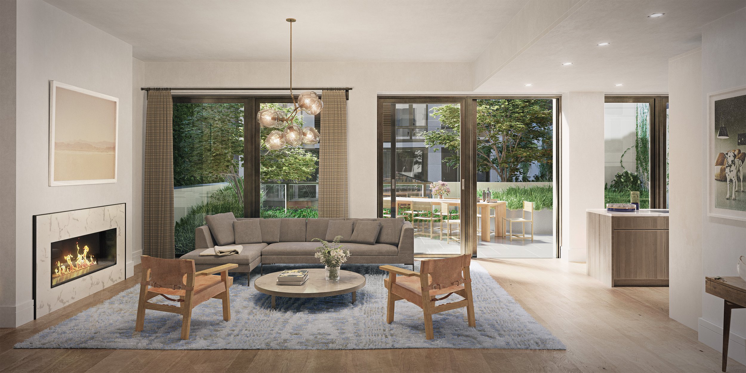  Flatiron House comprises two distinct buildings connected by a shared interior garden with a total of 44 residences. The Tower features 37 one-to four-bedroom residences with a separate entrance on 23rd Street, while the Loft offers a collection of 