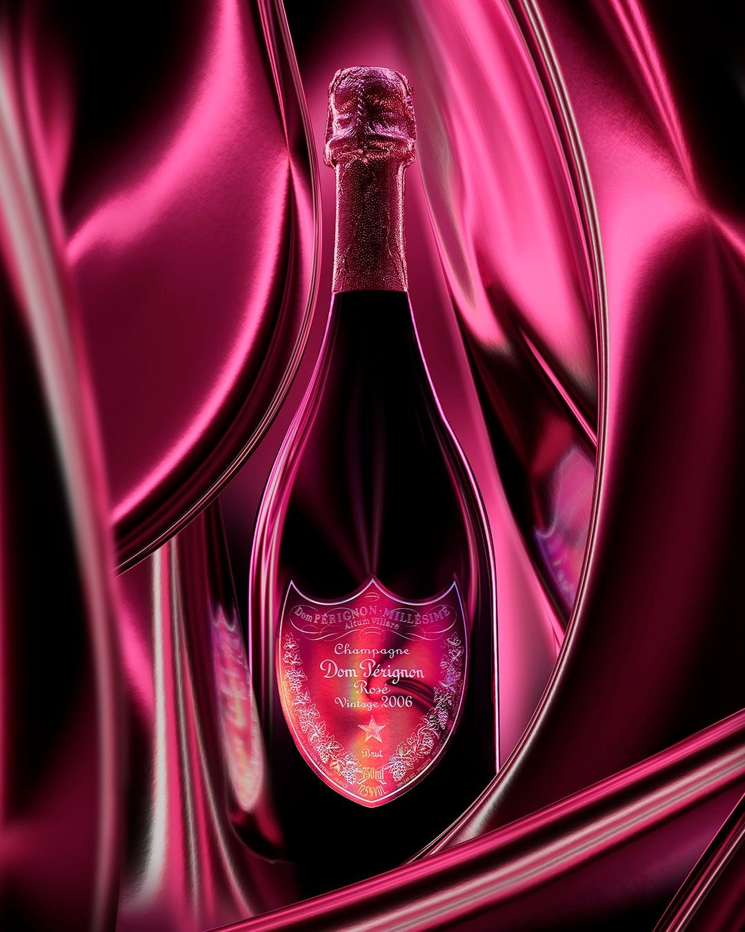 Dom Pérignon Rose Vintage 2006 Bottle Designed by Lady Gaga