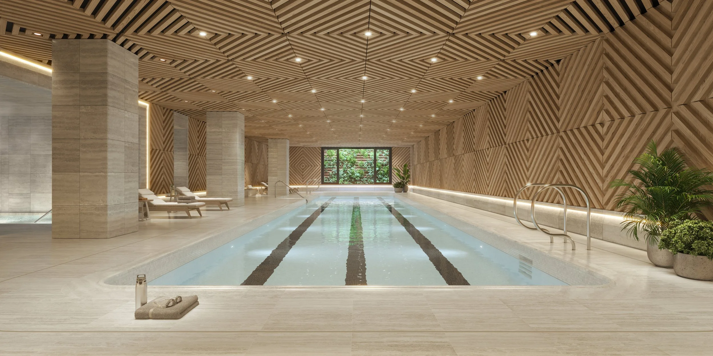  Achieving a balanced aesthetic that celebrates an iconic neighborhood, Juul-Hansen’s design for 96+Broadway incorporates elegant Jura gray limestone imported from sustainable German stone producer Franken-Schotter—a nod to the Upper West Side’s penc
