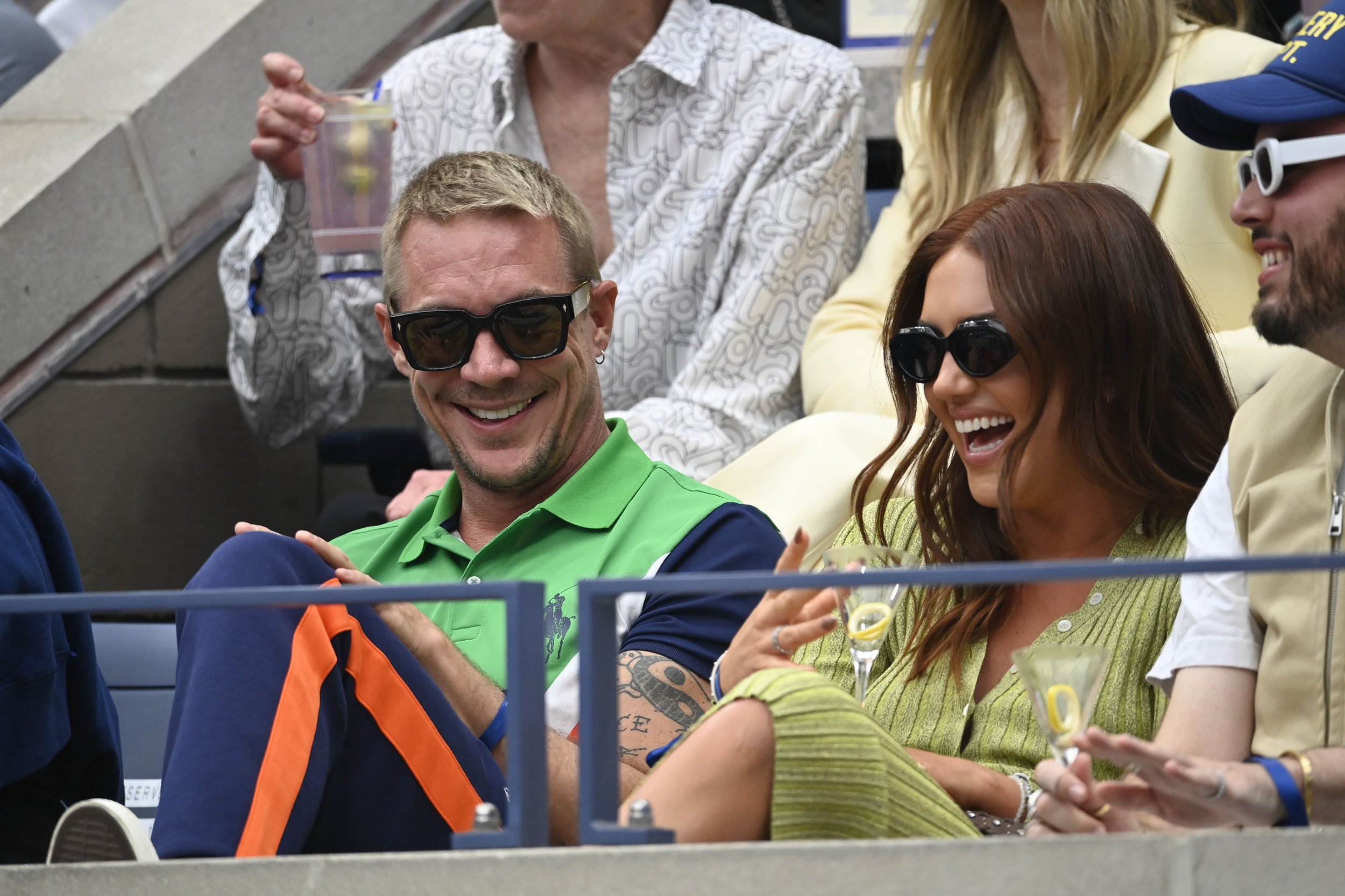 Diplo and Tinx in the Grey Goose Suite at the US Open on September 11, 2022.