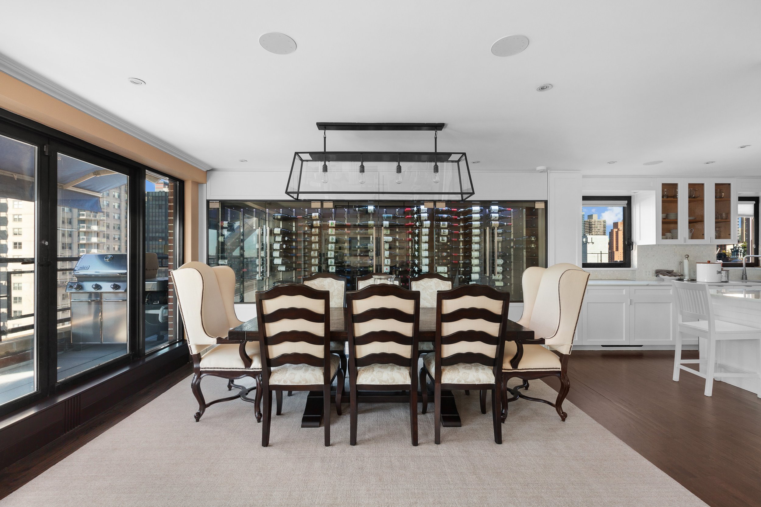  Pamela Marcus of Compass, who is marketing the listing, noted the fabulousness of the home's unique qualities. " It is a penthouse in mint condition with a fabulous refrigerated wine wall holding about 500 bottles/magnums. I have had a wine closet i