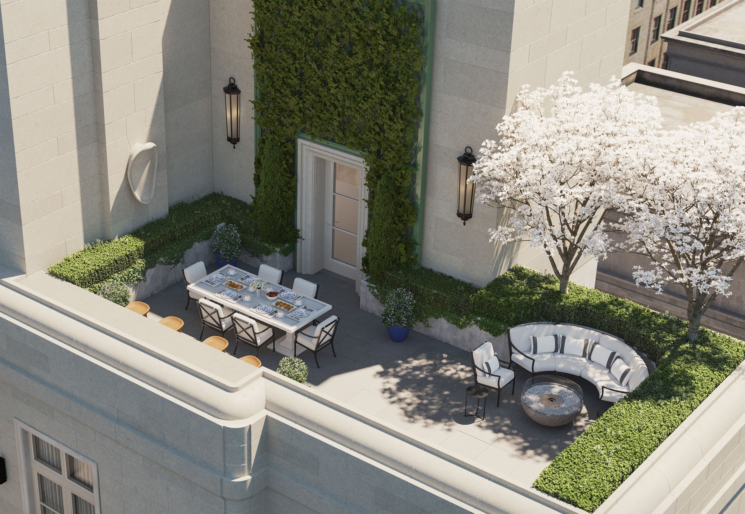  Residents of The Bellemont enjoy a generous array of amenities for wellness, leisure and entertainment. The offering includes a state-of-the-art fitness center, a private cinema with a wet bar, an inspired children’s playroom, a regulation squash co