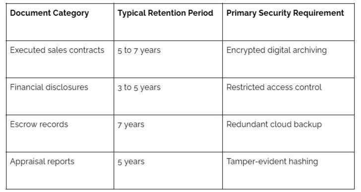 Data Security Requirements for Real Estate Transactions