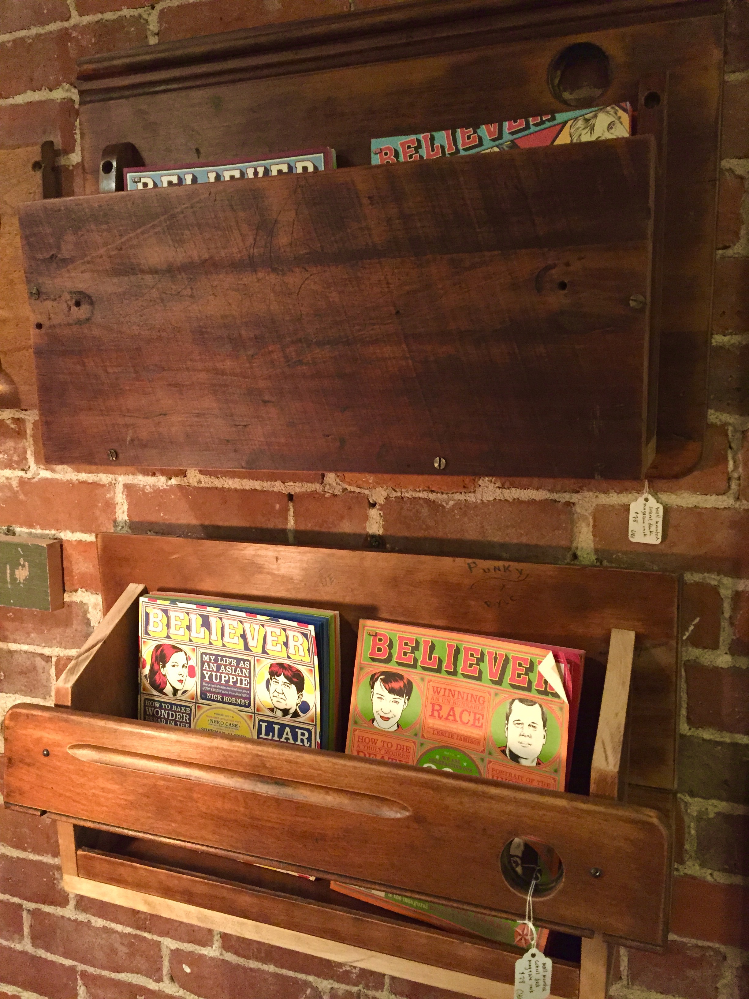 Magazine Racks from Repurposed School Desks
