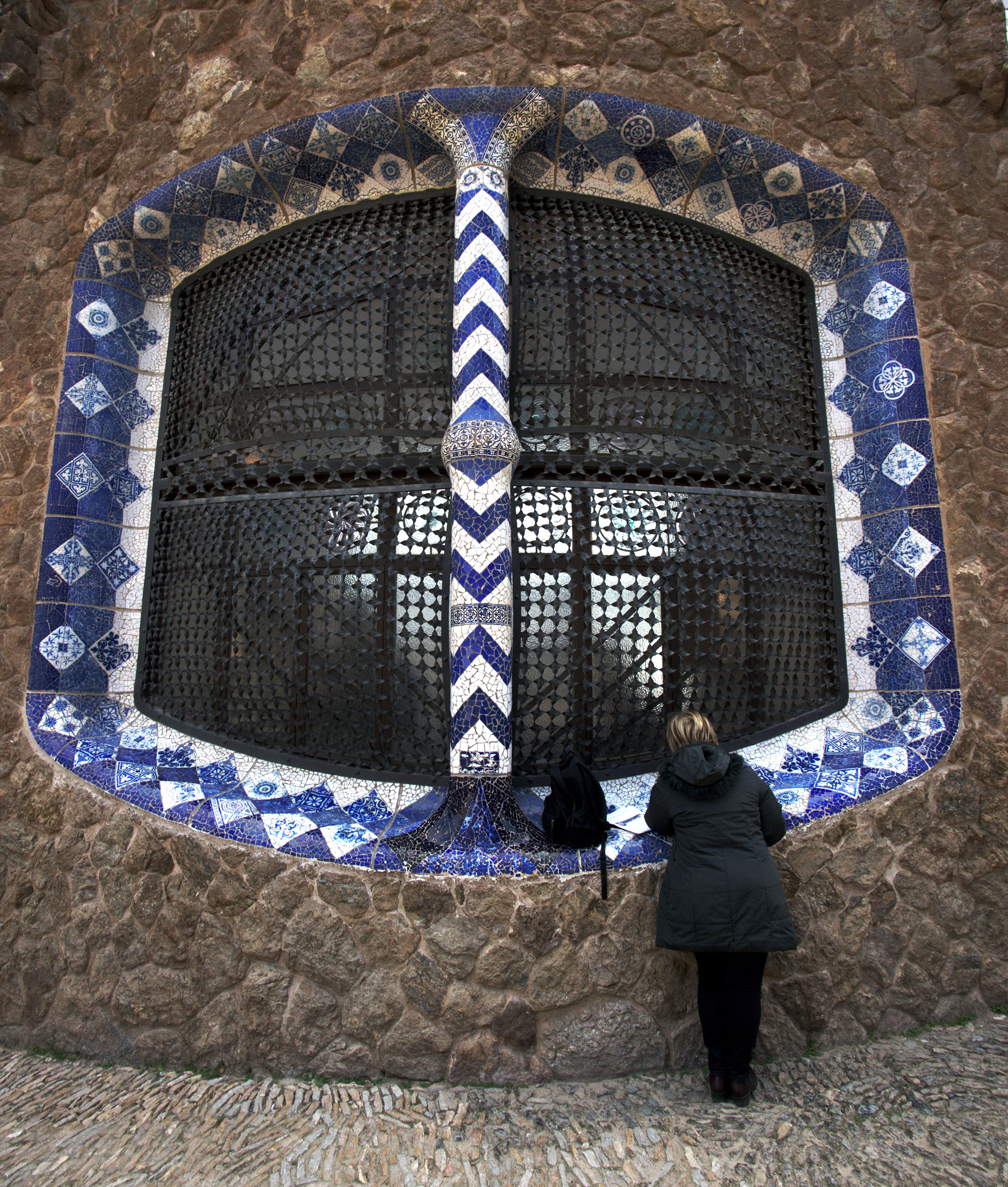 Park Güell, Gaudi’s window, Barcelona. 2019