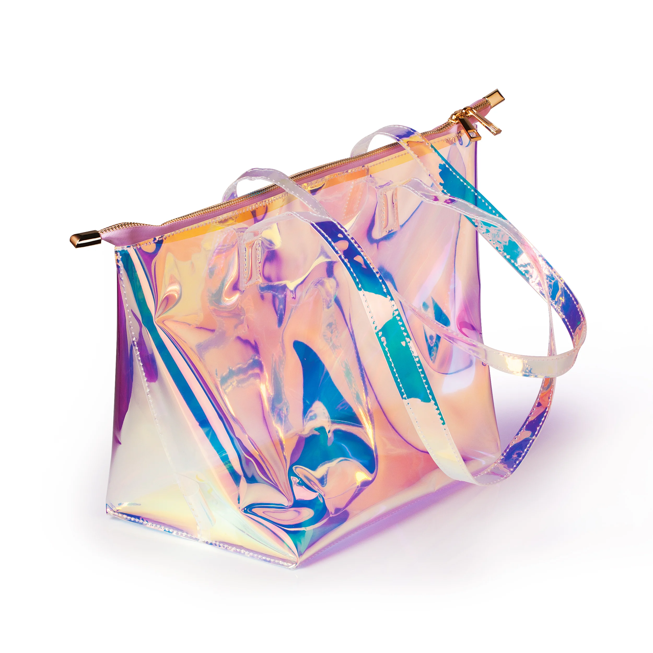 holographic bag cosmetic bag iridescent bag TPU handbag hand bag purse holographic purse accessory makeup fashion trendy vere holographic vere everlasting vere prism vere tote