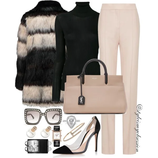 Style Inspiration Hello Monday Tom Ford Turtleneck Sweater Stella McCartney Anna Straight-Leg Pants Saint Laurent Rave Tote Gianvito Rossi Plexi Pump.jpg