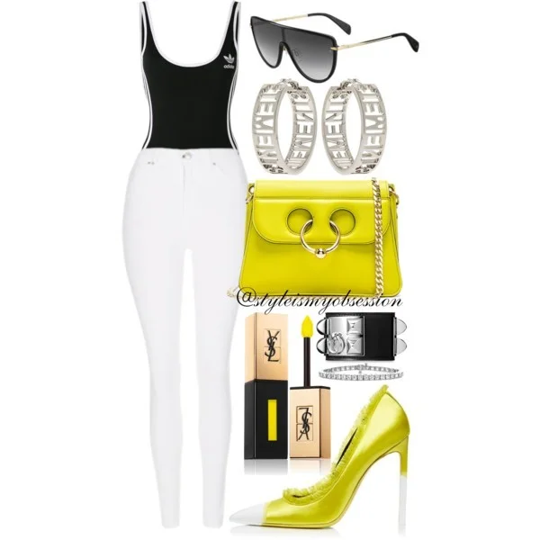 Style Inspiration Time Out Adidas Bodysuit Tom Ford Frayed Satin Pump JW Anderson Mini Pierce Bag Rag & Bone Shield Sunglasses.jpg