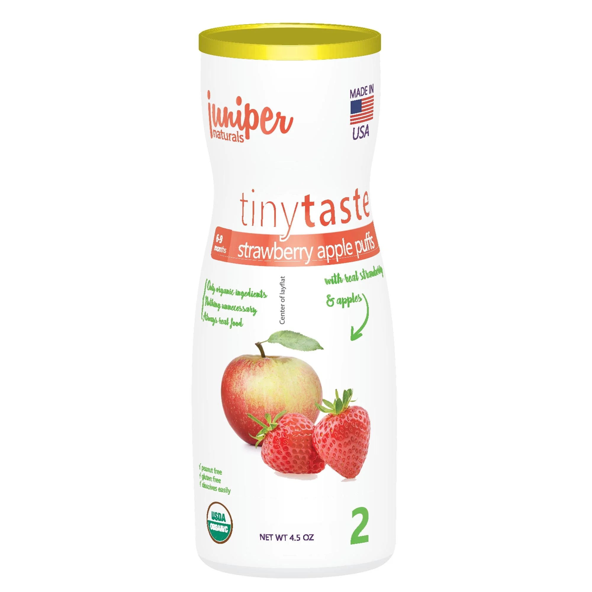 Juniper Naturals strawberry apple whole grain puffs
