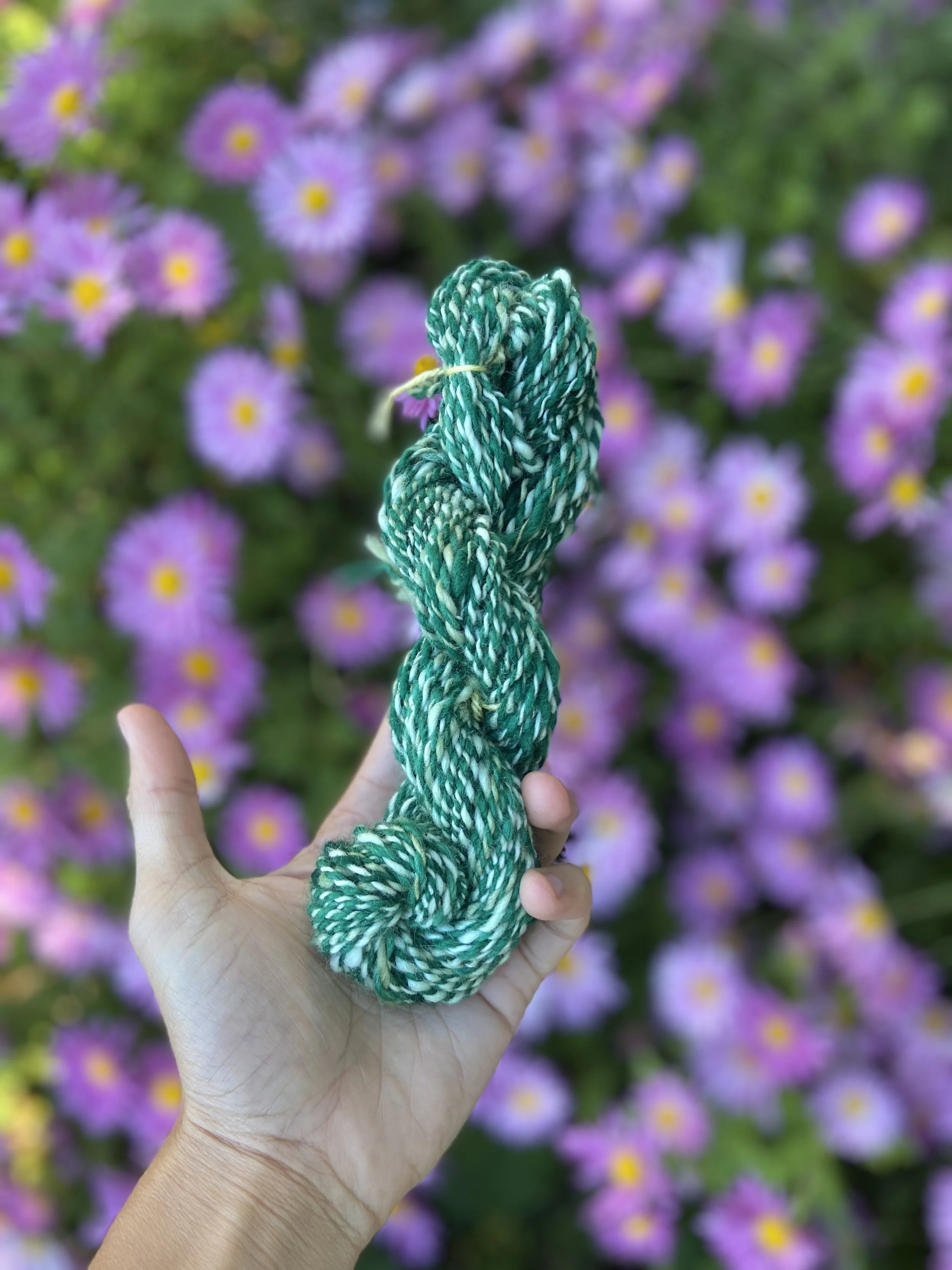 colorful hand spun yarn for knitting projects, crochet, and yarn crafts