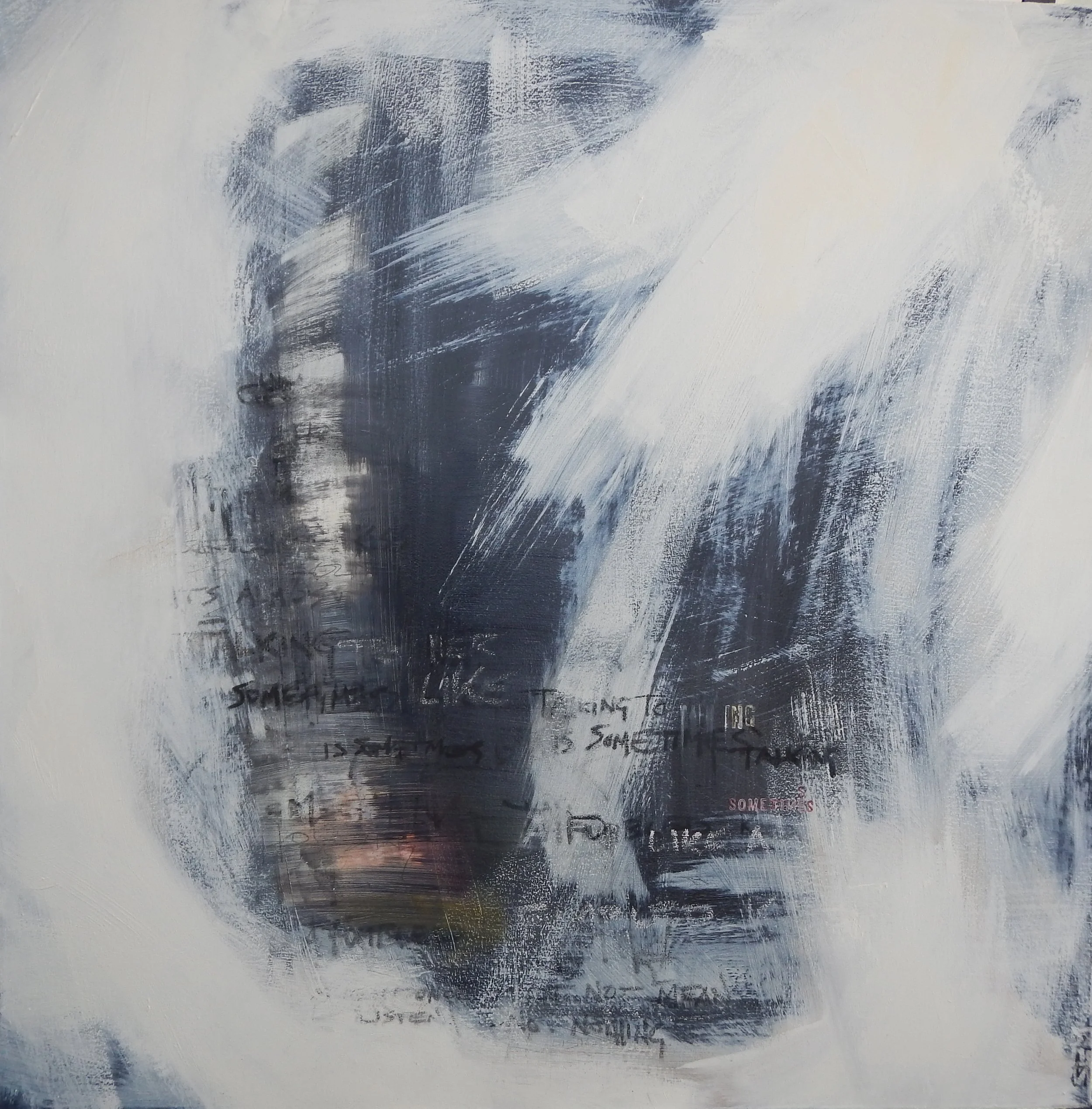 overpass 2017 40"x40"  oil, charcoal, graphite on canvas