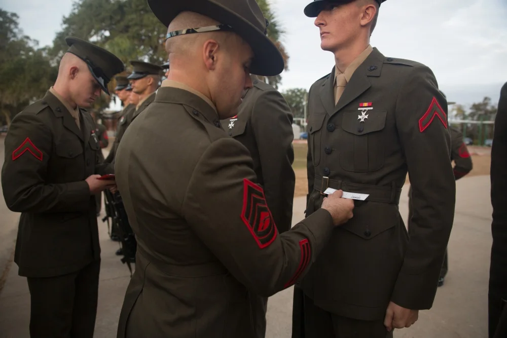 Photo courtesy of dvidshub. Drill Instructors don't play when it comes to details.