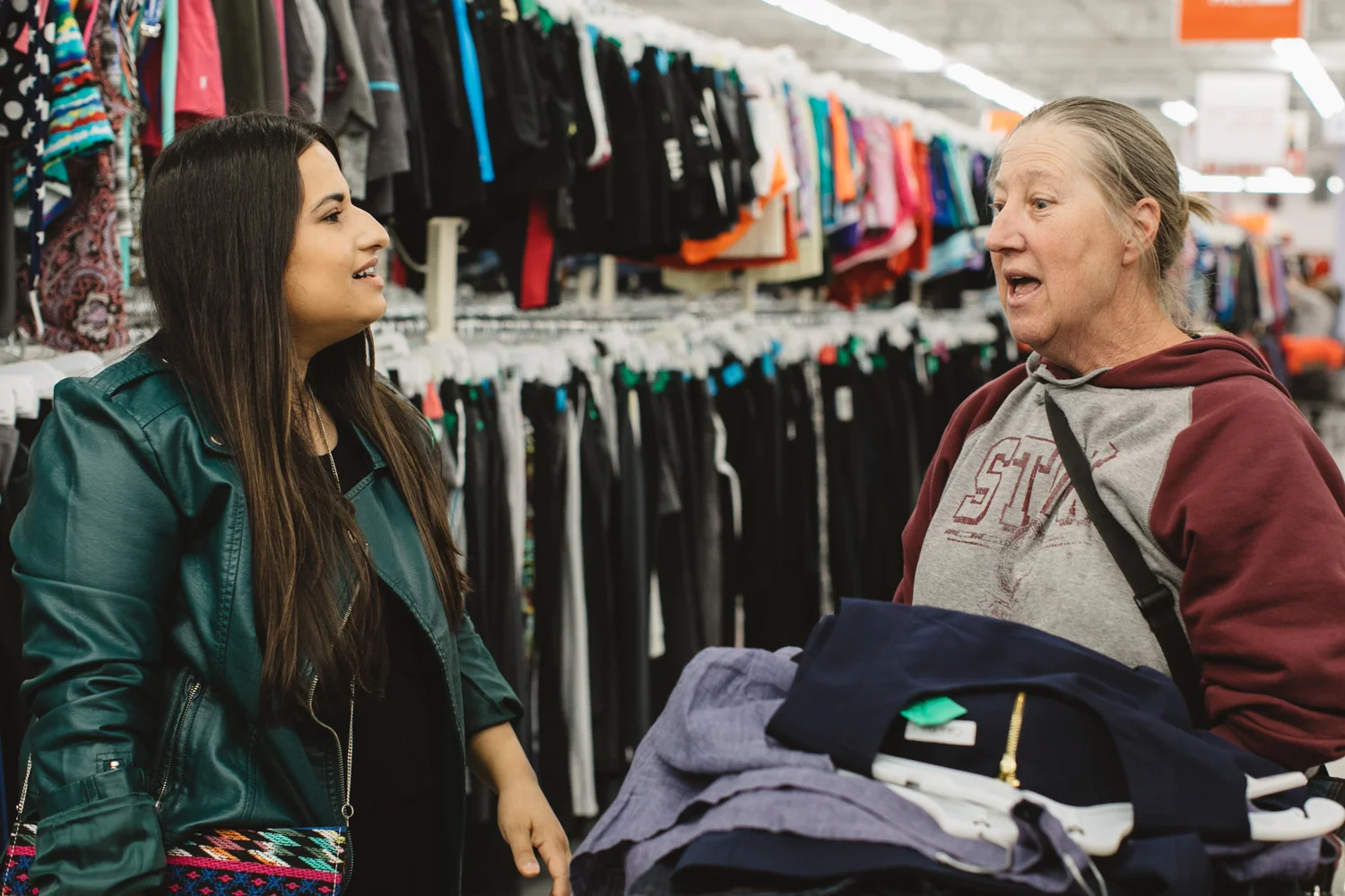Dina Younis, blogger and podcaster, at the thrift store