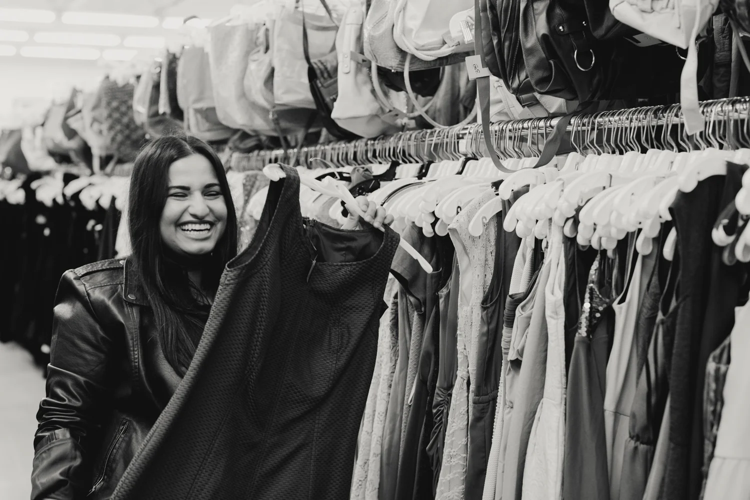 Dina Younis, blogger and podcaster, at the thrift store