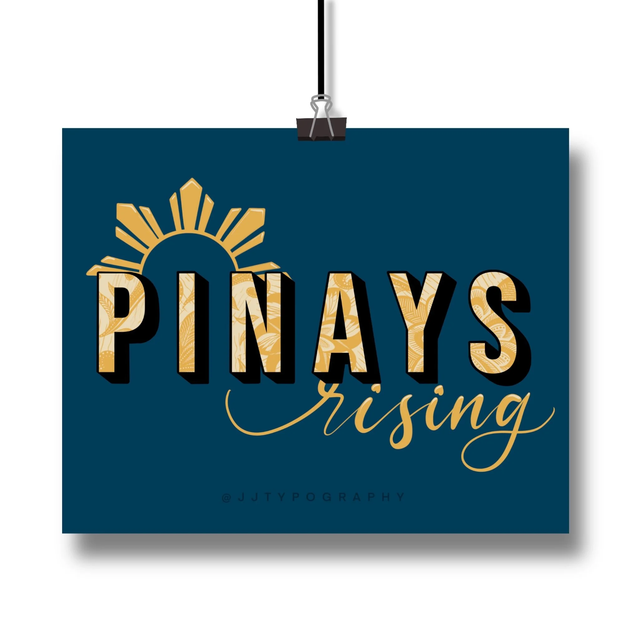"Pinays Rising" 

A custom lettered artwork inspired by the heart of the brand promoting sisterhood and scholarship in the Filipino Community.