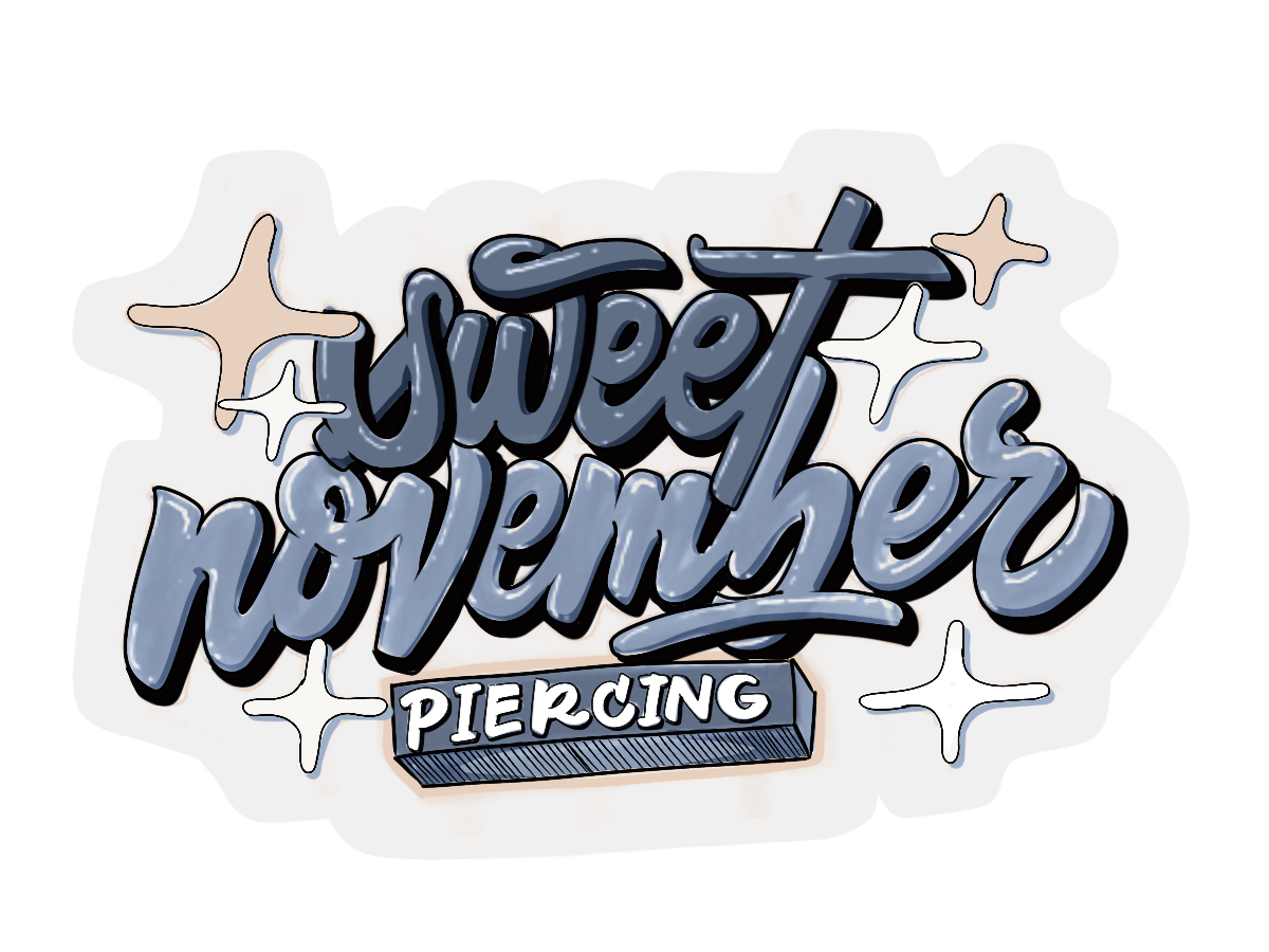 "sweet november piercing"

1/5 sticker designs I created for a small business in the brand's colors while honoring my style.