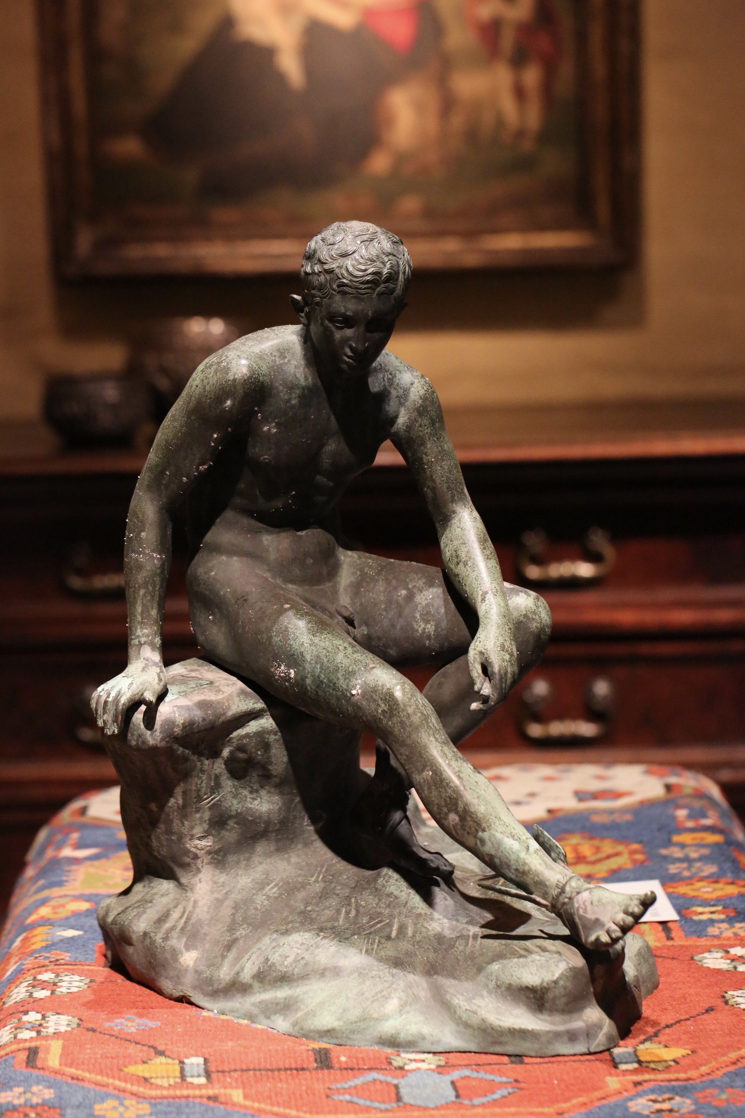 bronze seated Hermes