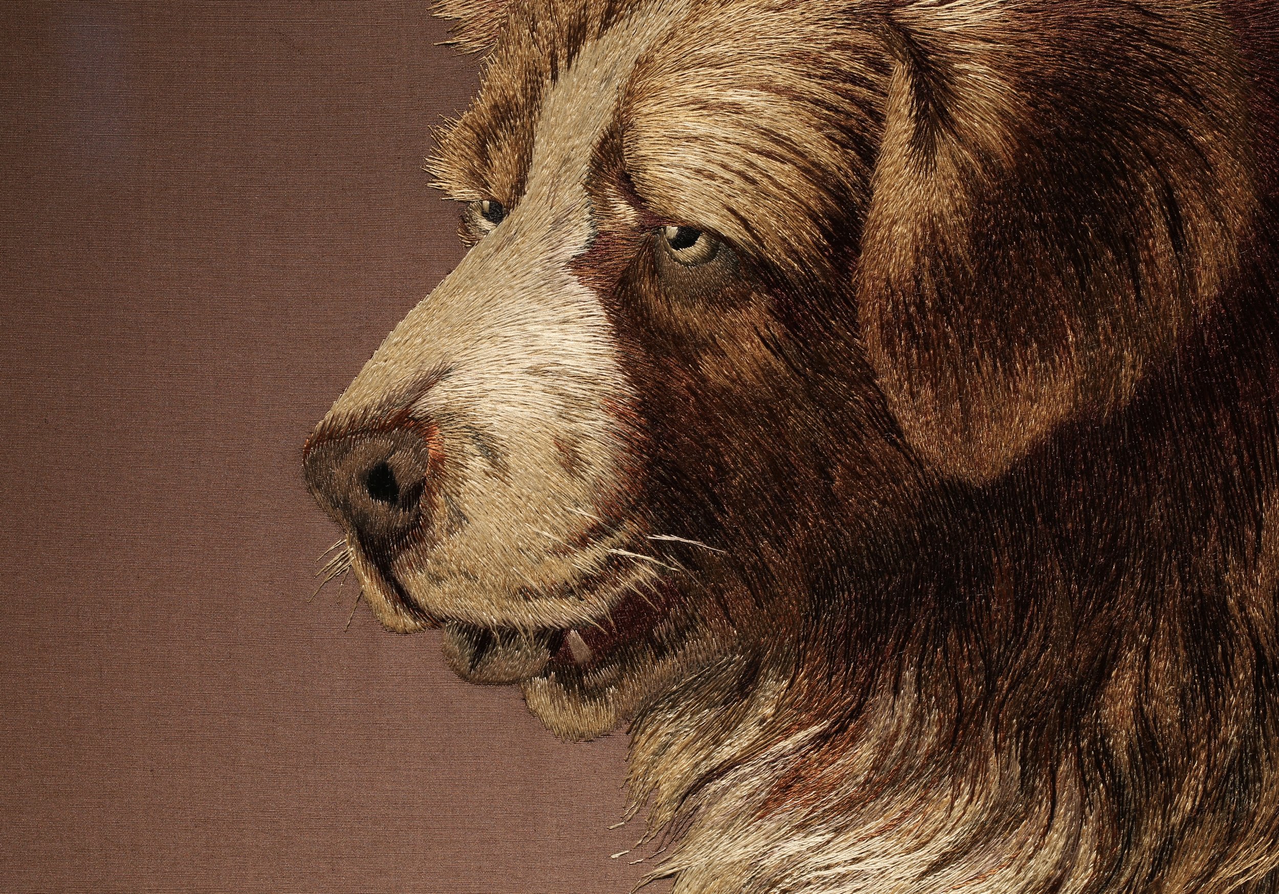 Meiji silk needlework