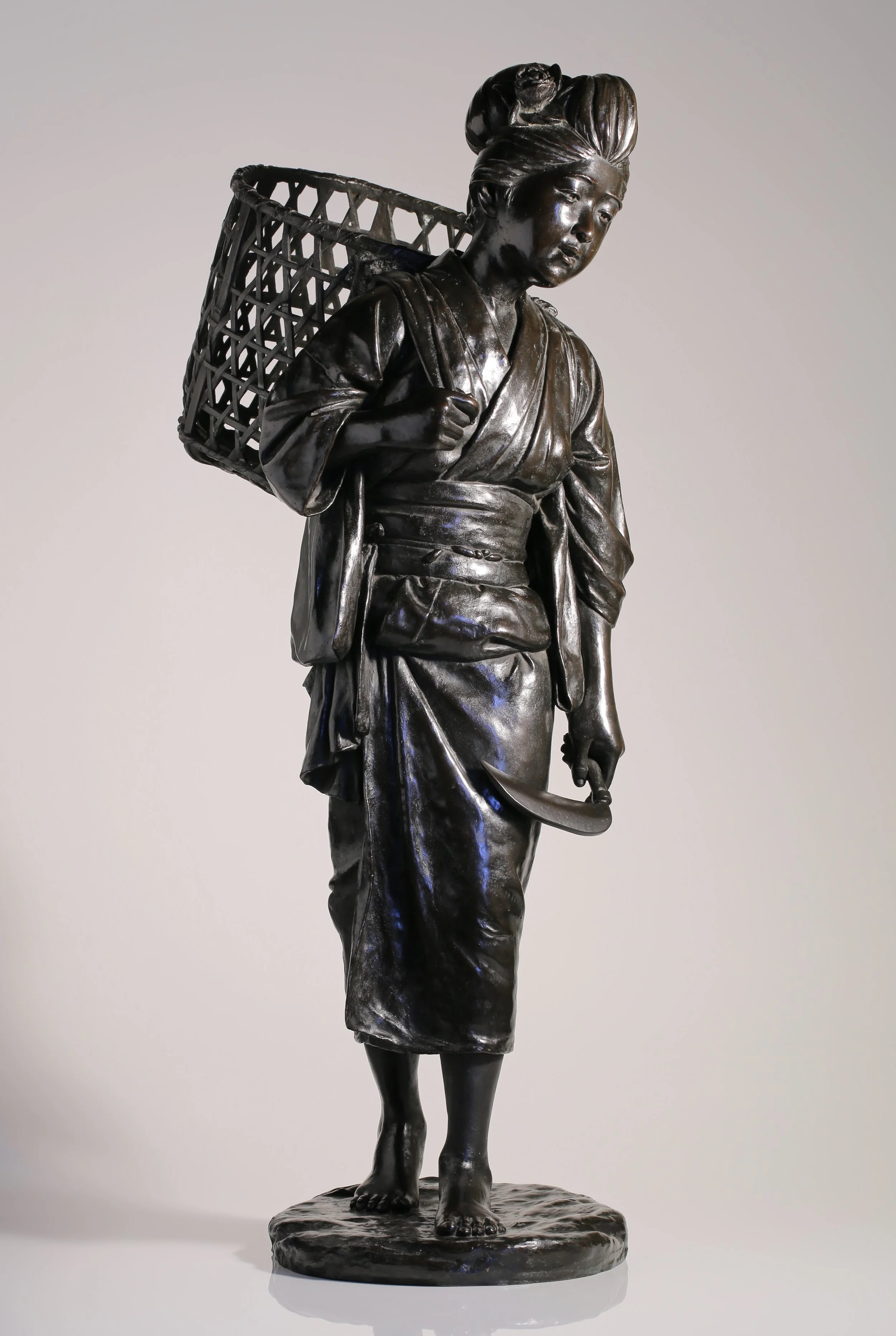 large Tokyo School bronze figure