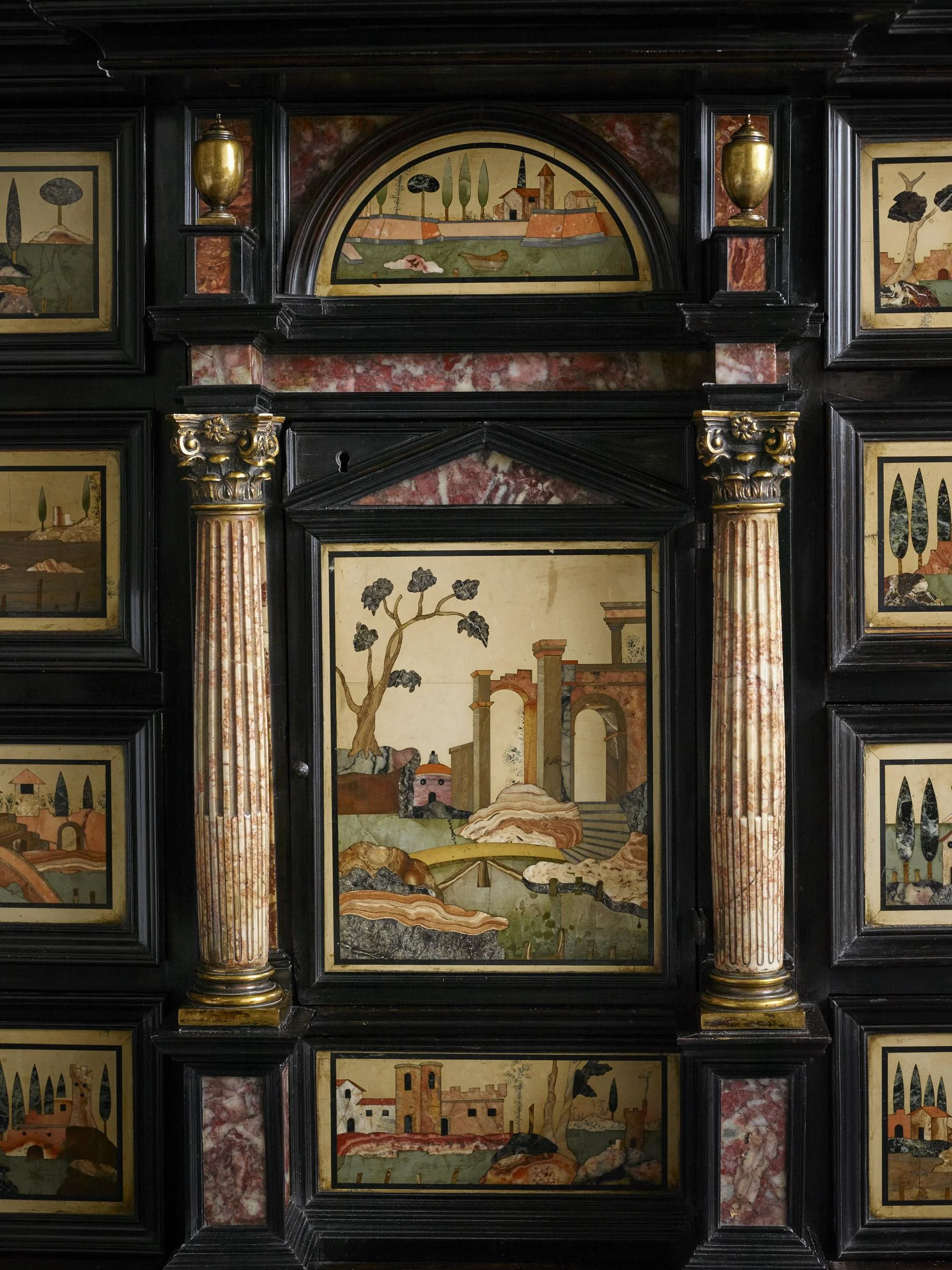 An early 17th century Florentine pietra dura inlaid cabinet.