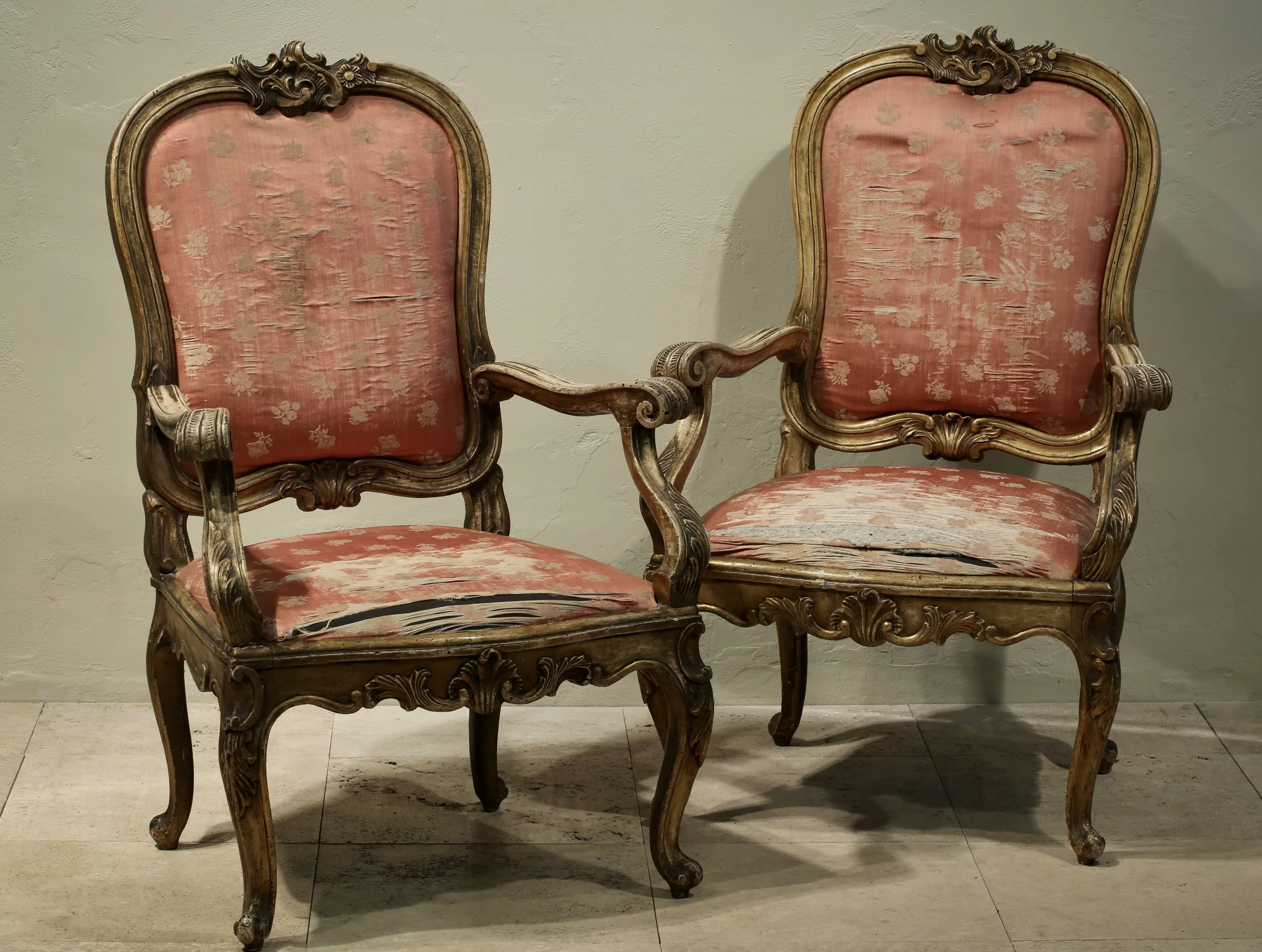 Pair of Neapolitan armchairs