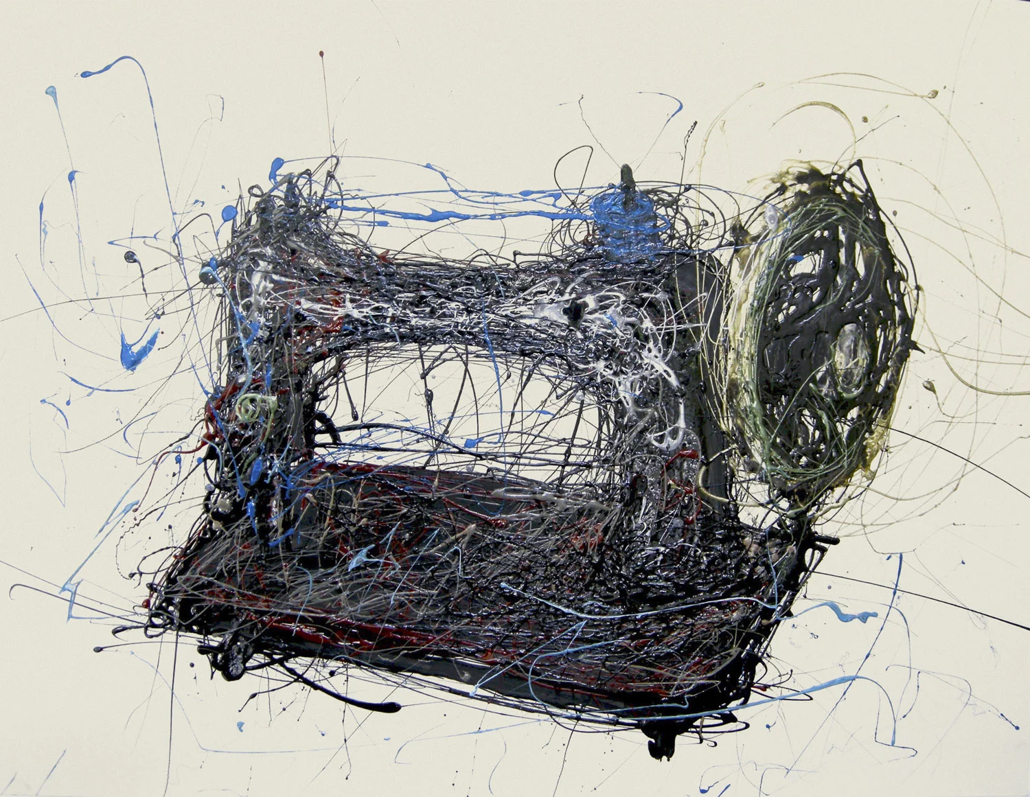 Singer Industrial Paint on Paper 86 x 71 cm (framed)