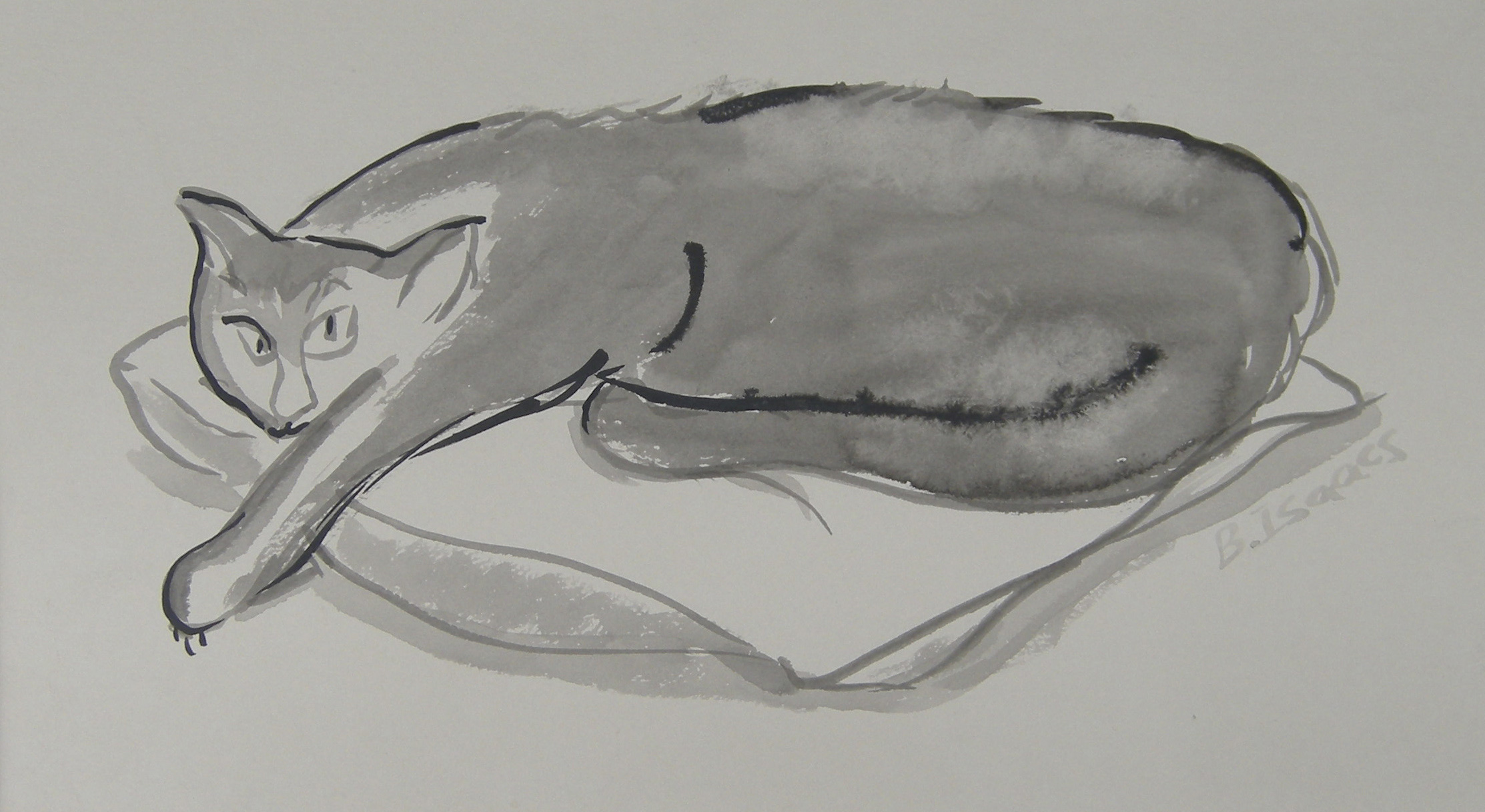 MO ON HER CUSHION Brush and Ink on Paper | 2006