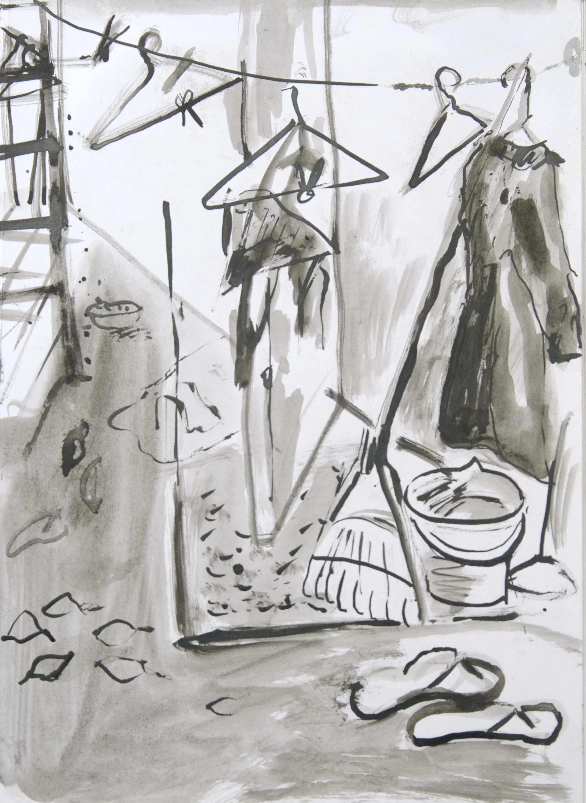 BACKYARD Pen and Ink Wash on Paper | 2008