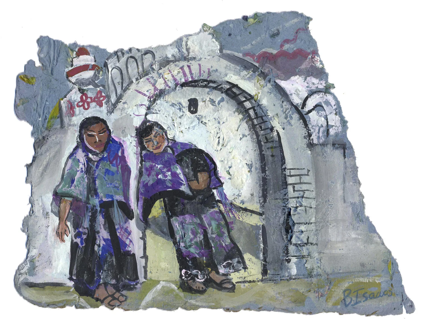 BAT GIRLS Gouache on handmade paper | 32 x 29 cm | 2007