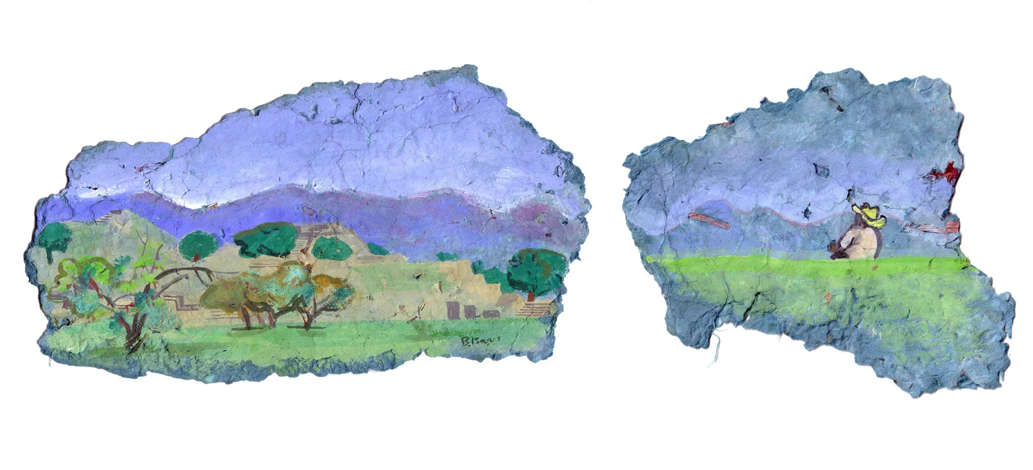 MONTE ALBAN Gouache on handmade paper | 39 x 13 cm | 2005 Sold